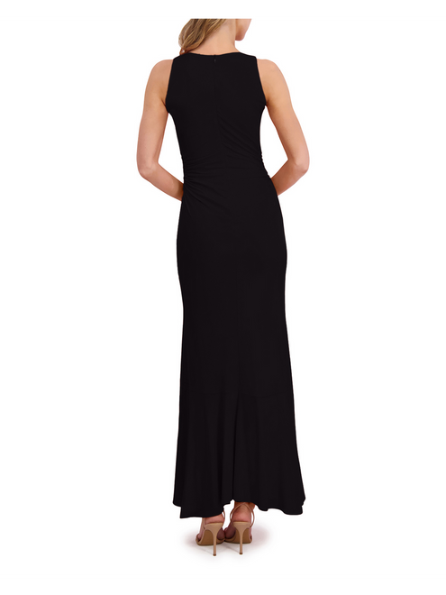 RUCHED MERMAID MIDI DRESS | BLACK