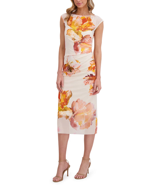 MESH COLUMN DRESS | SPICY ORANGE