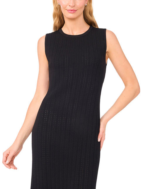 SLEEVELESS CREW NECK MIDI DRESS  | RICH BLACK