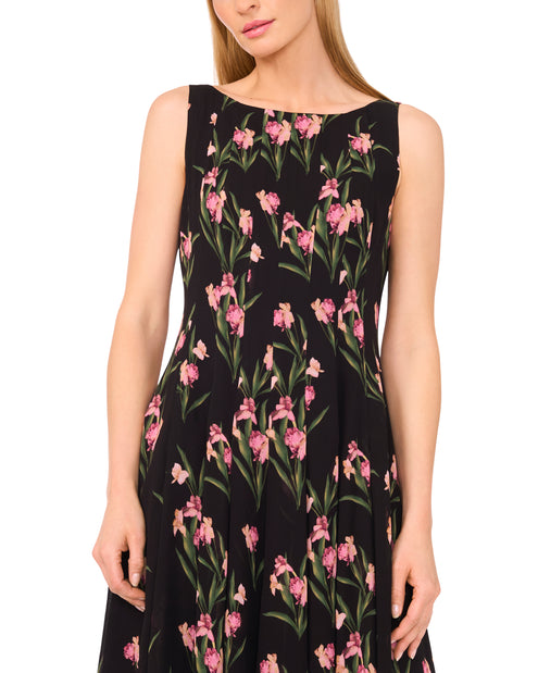 SLEEVELESS PLEATED MAXI DRESS | RICH BLACK