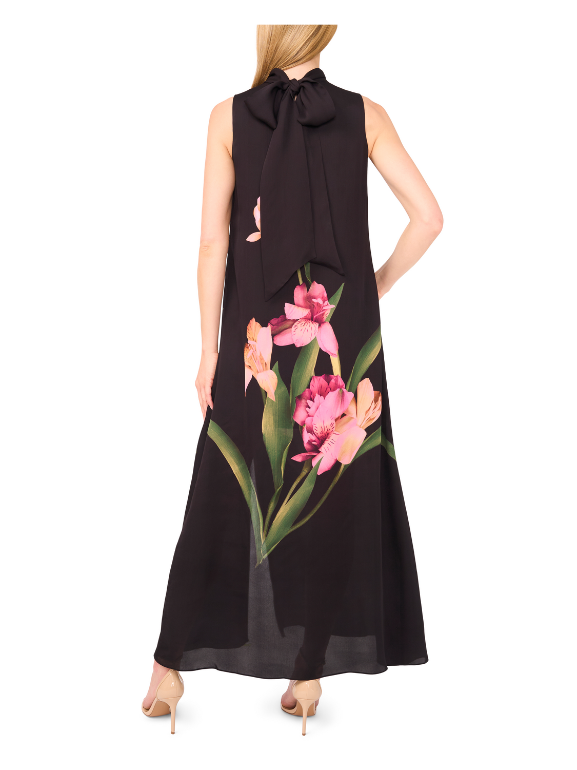 Black | Sleeveless Bow Maxi Dress With Slit