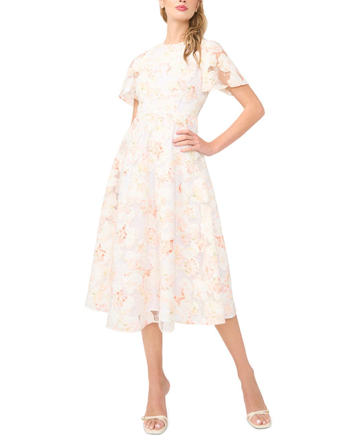 princess polly baby blue dress Slanno Floral Asymmetric Midi Dress In Black main image 0