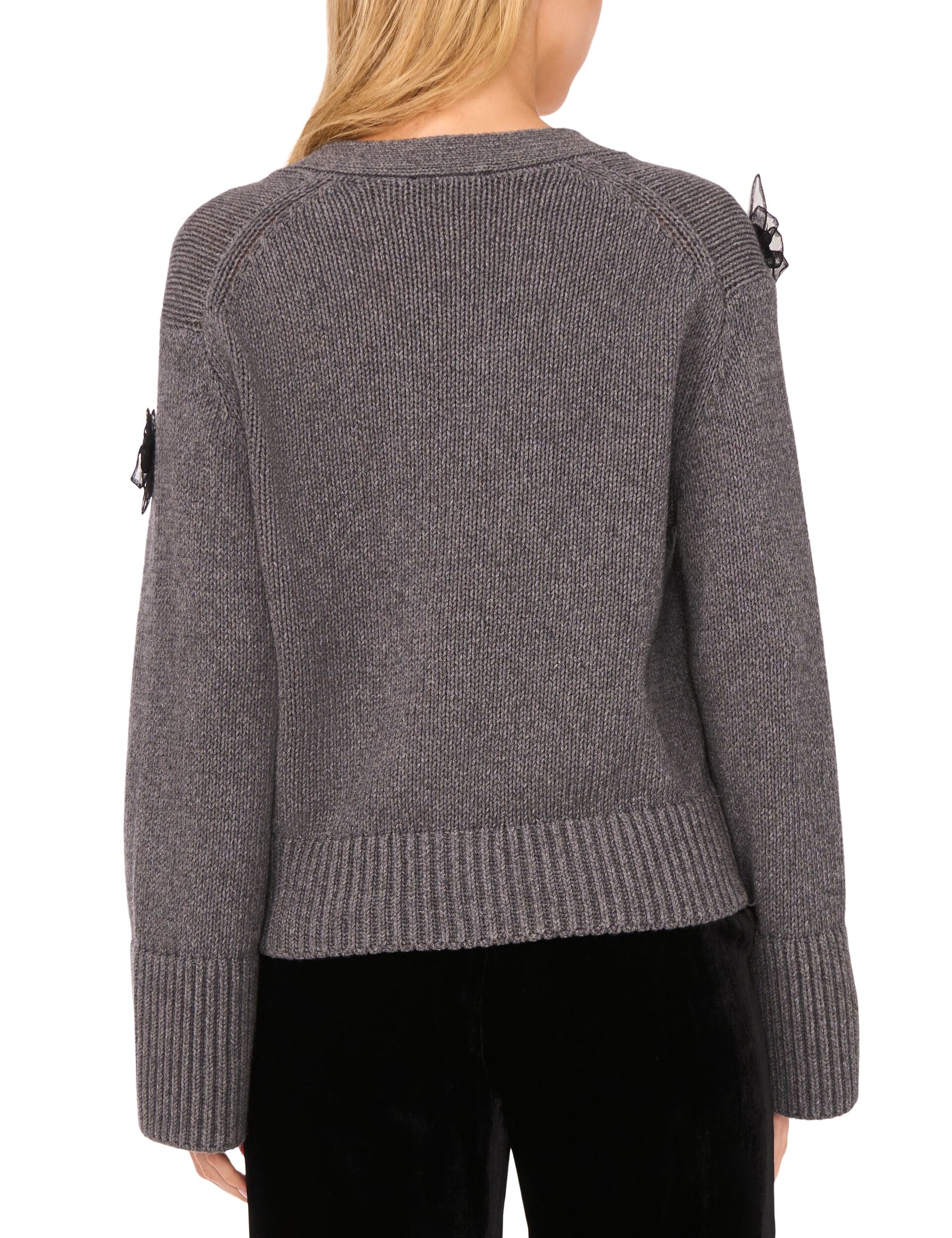 V-neck Cardigan With Mesh 3d Rose | Lachlan | Ted Baker US