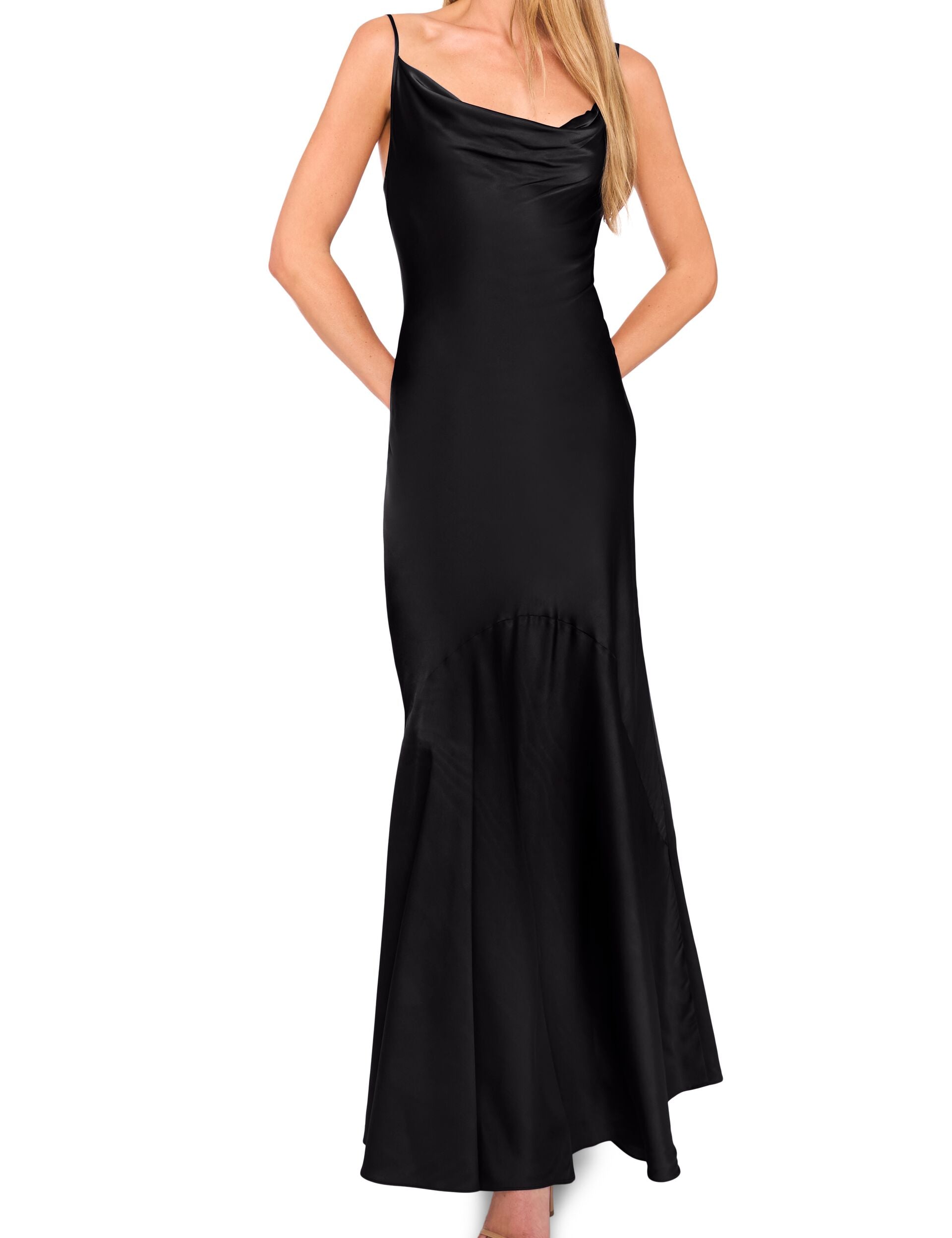 ted baker black silk dress Women's Cowlneck Strap - - Size 8 skimming dress cut from Black Mermaid Corset Prom Size_xl Material:Silk Faille