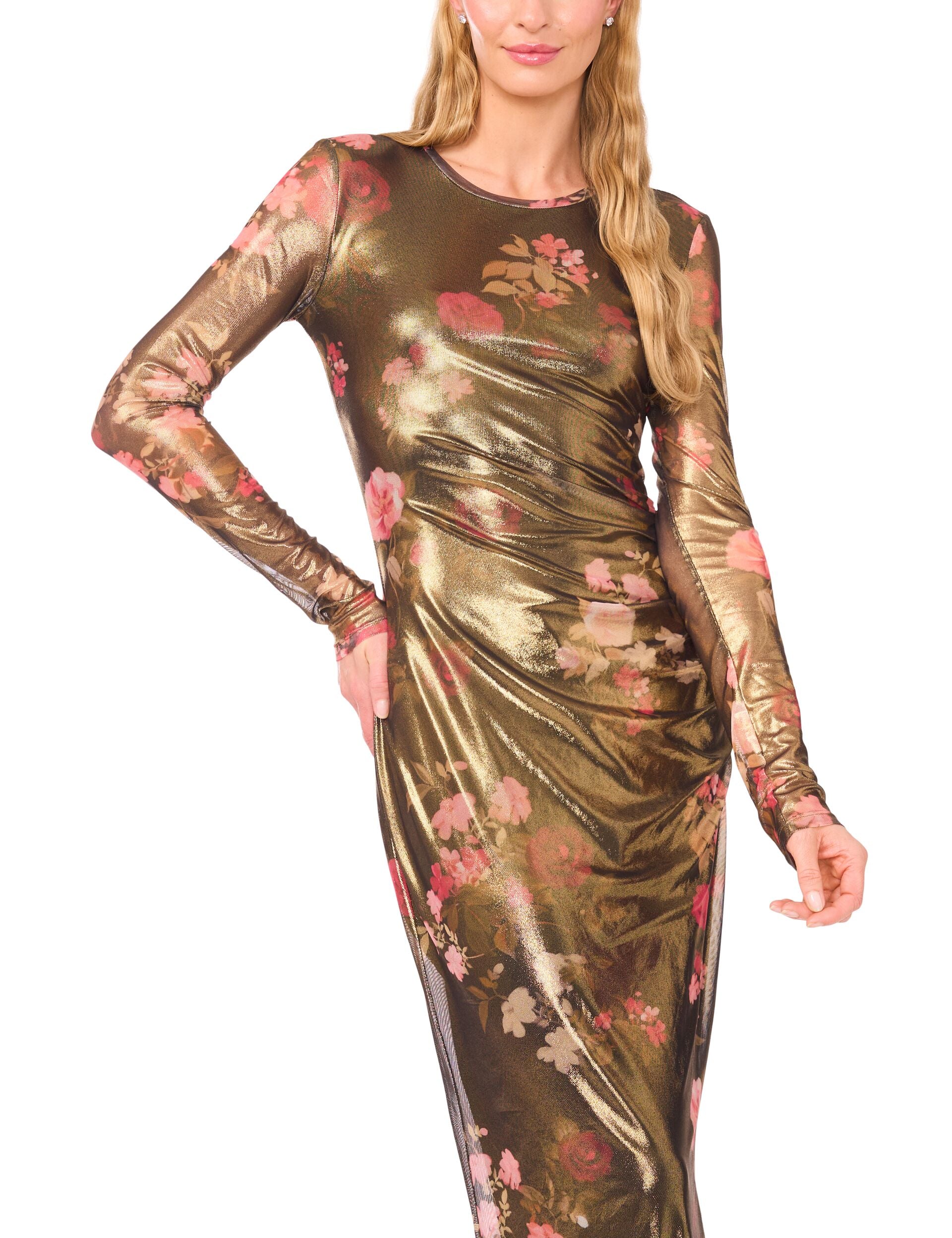 Gold Crew Neck Maxi Dress | Nic | Ted Baker US Gold Crew Neck Maxi Dress | Nic | Ted Baker US