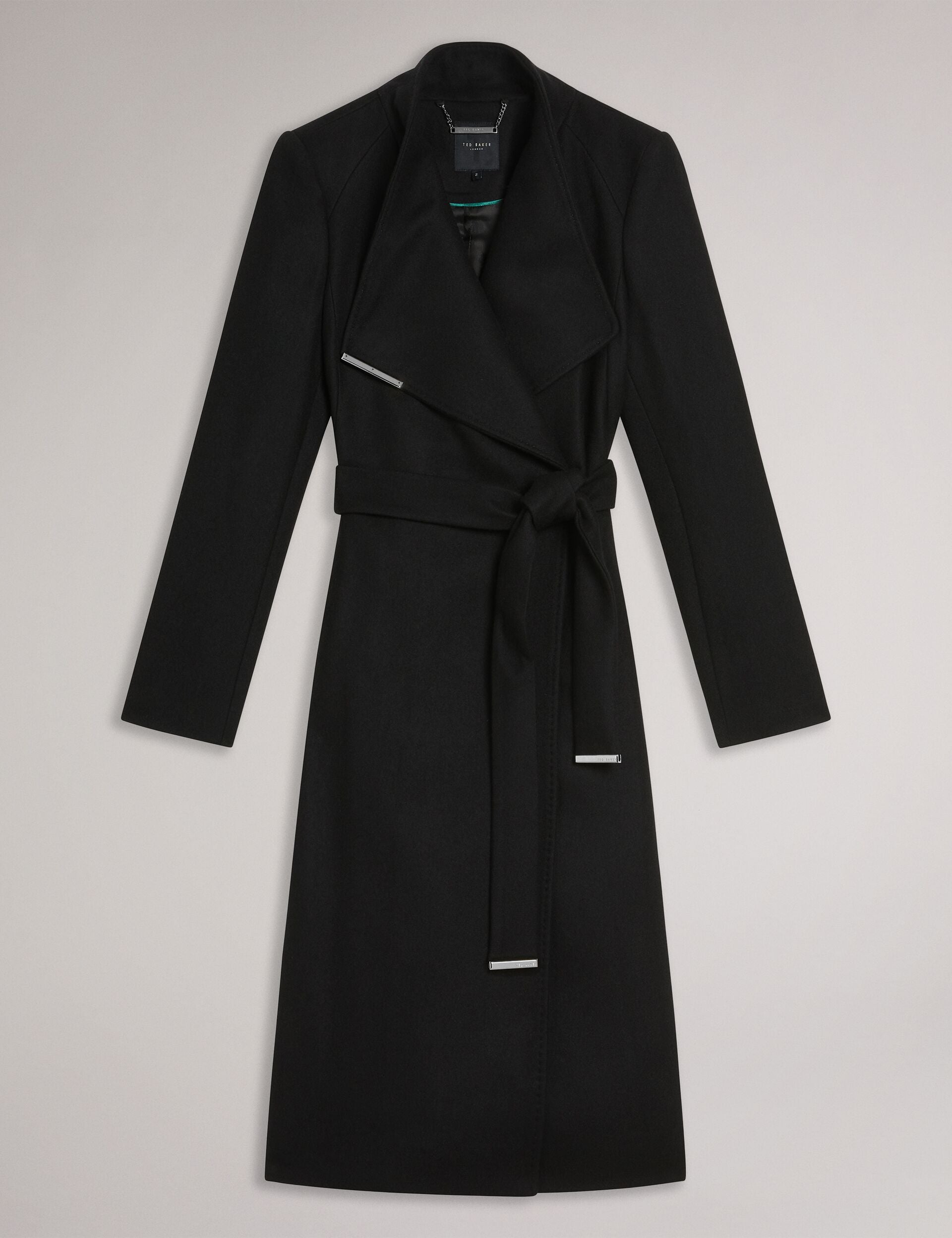 Midi Length Belted Wool Wrap Coat Rose Ted Baker UK