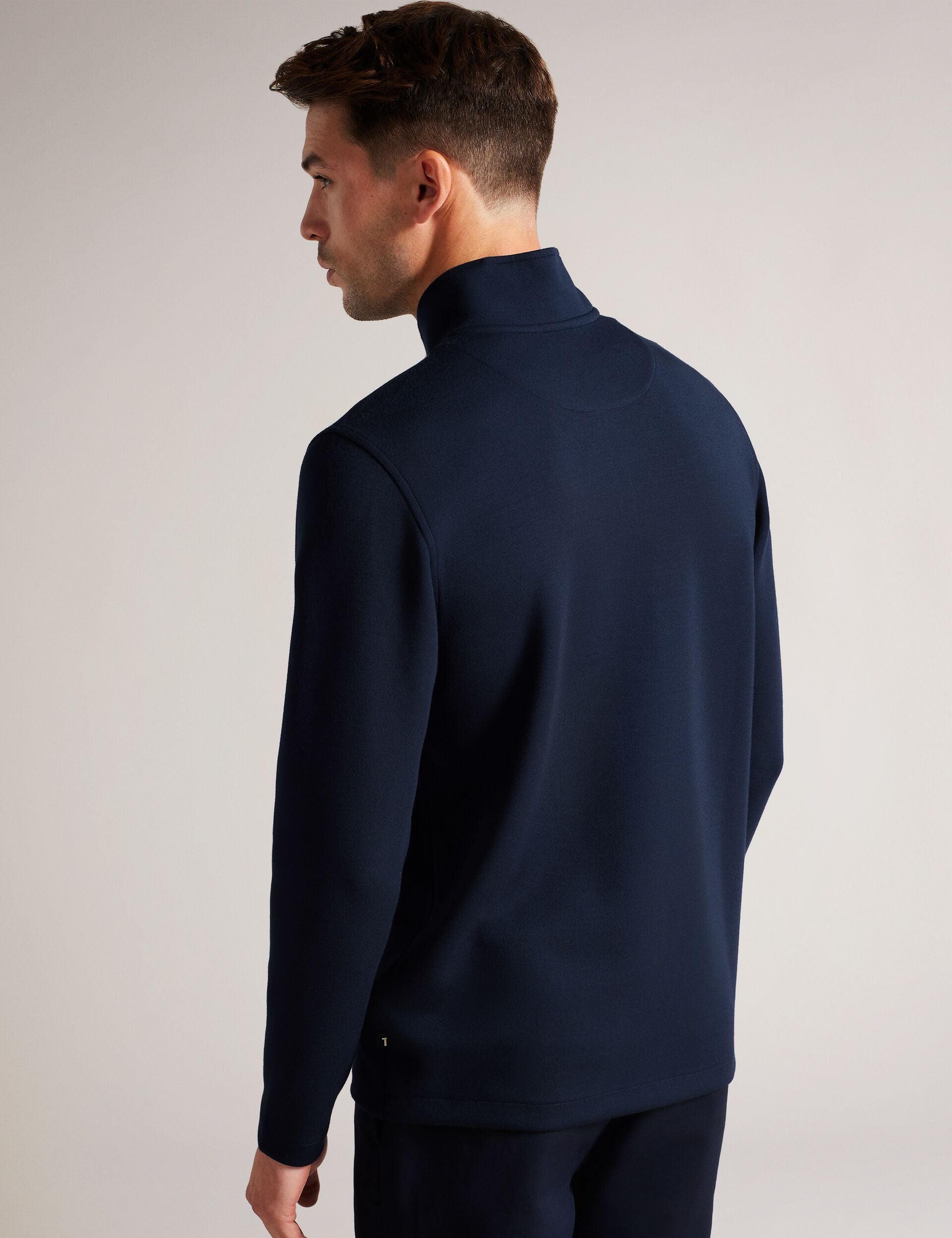 Navy Long Sleeve Regular Fit Half Zip | Veller | Ted Baker US
