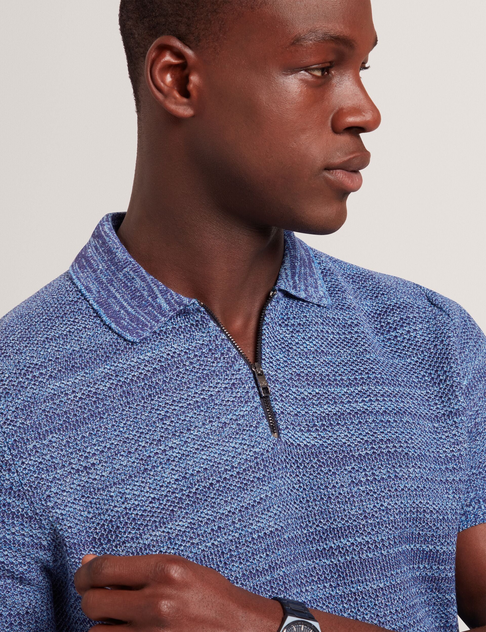 Space Dye Zip Neck Polo Shirt | Blossam | Ted Baker US