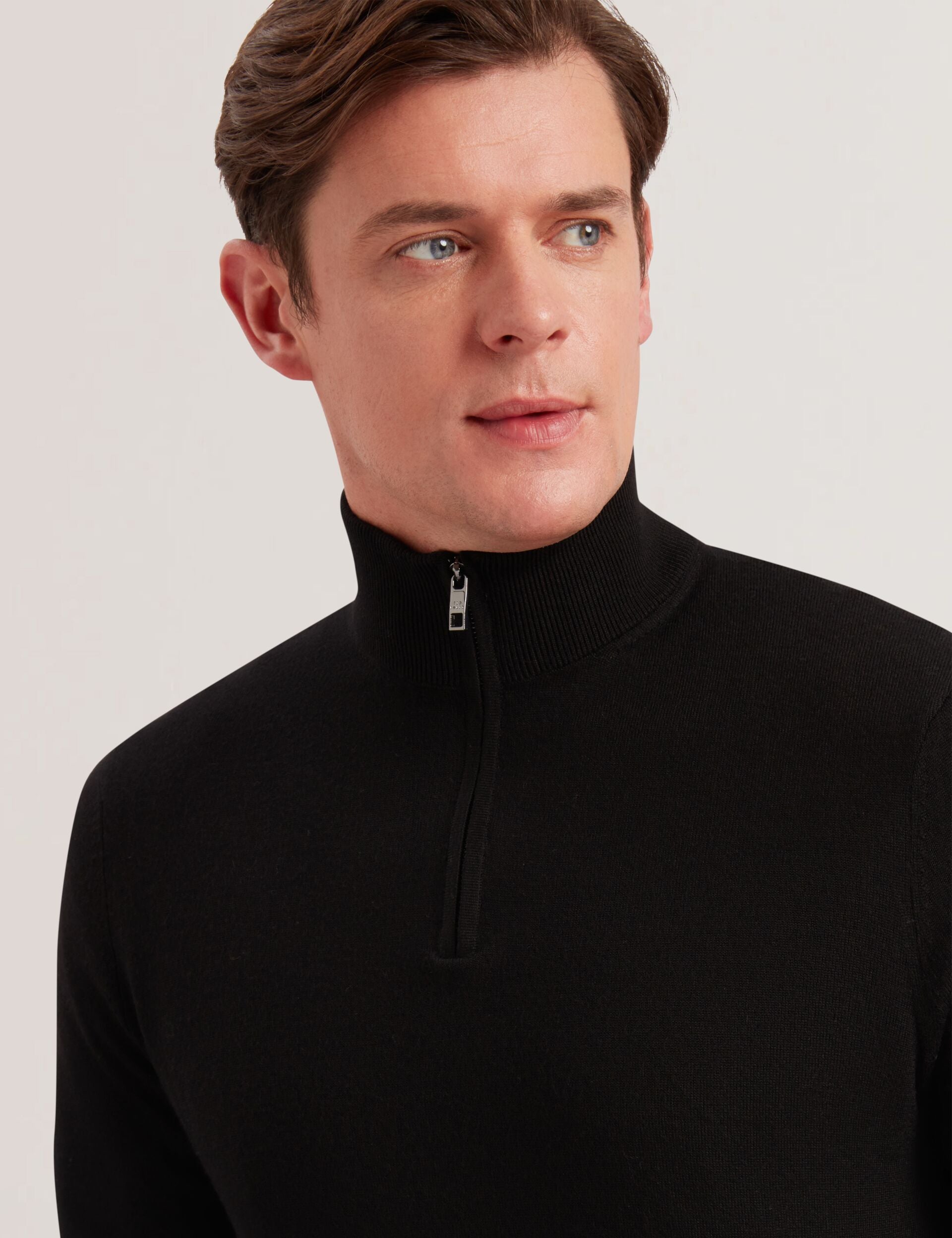 Wool Quarter Zip Funnel Neck Sweater | Limehas | Ted Baker US