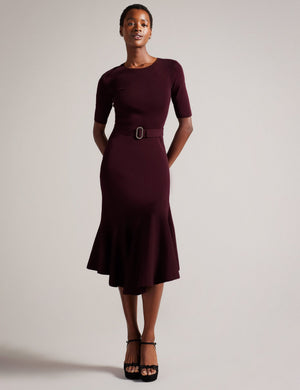 Flippy Hem Knitted Midi Dress With Belt | Samalee | Ted Baker UK Flippy Hem Knitted Midi Dress With Belt | Samalee | Ted Baker UK