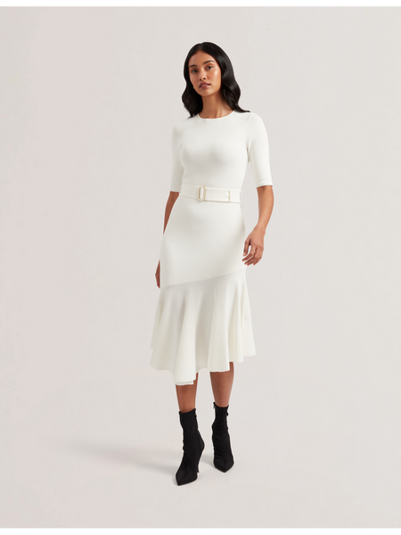 ted baker women's samalee knit midi dress reviews Midi Dresses Ted Baker A Line Dress SAMALEE Knitted Midi Dress With Flippy Skirt DK-BLUE Ted Size (US 6)