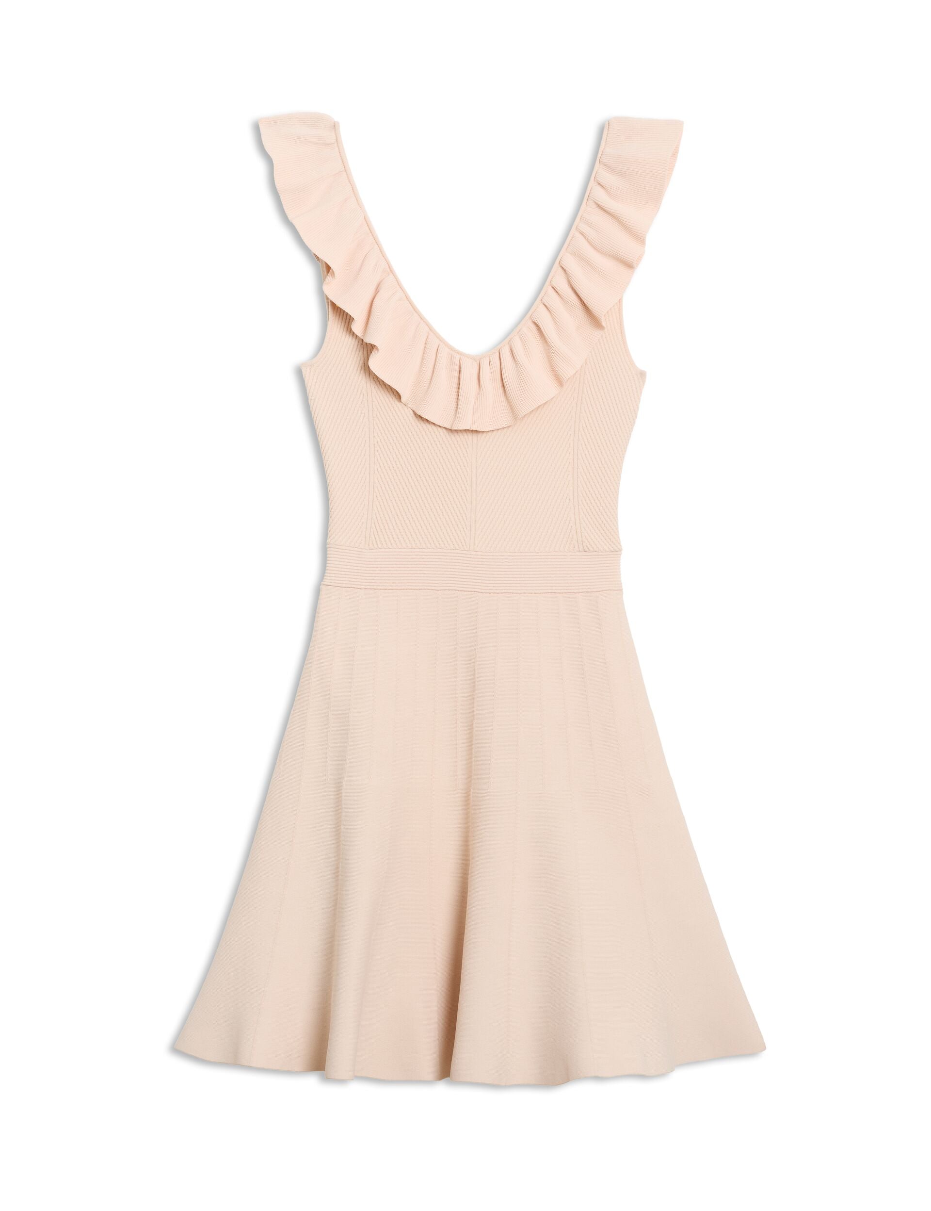 SAYLAA - Ruffle Neckline Mini Dress