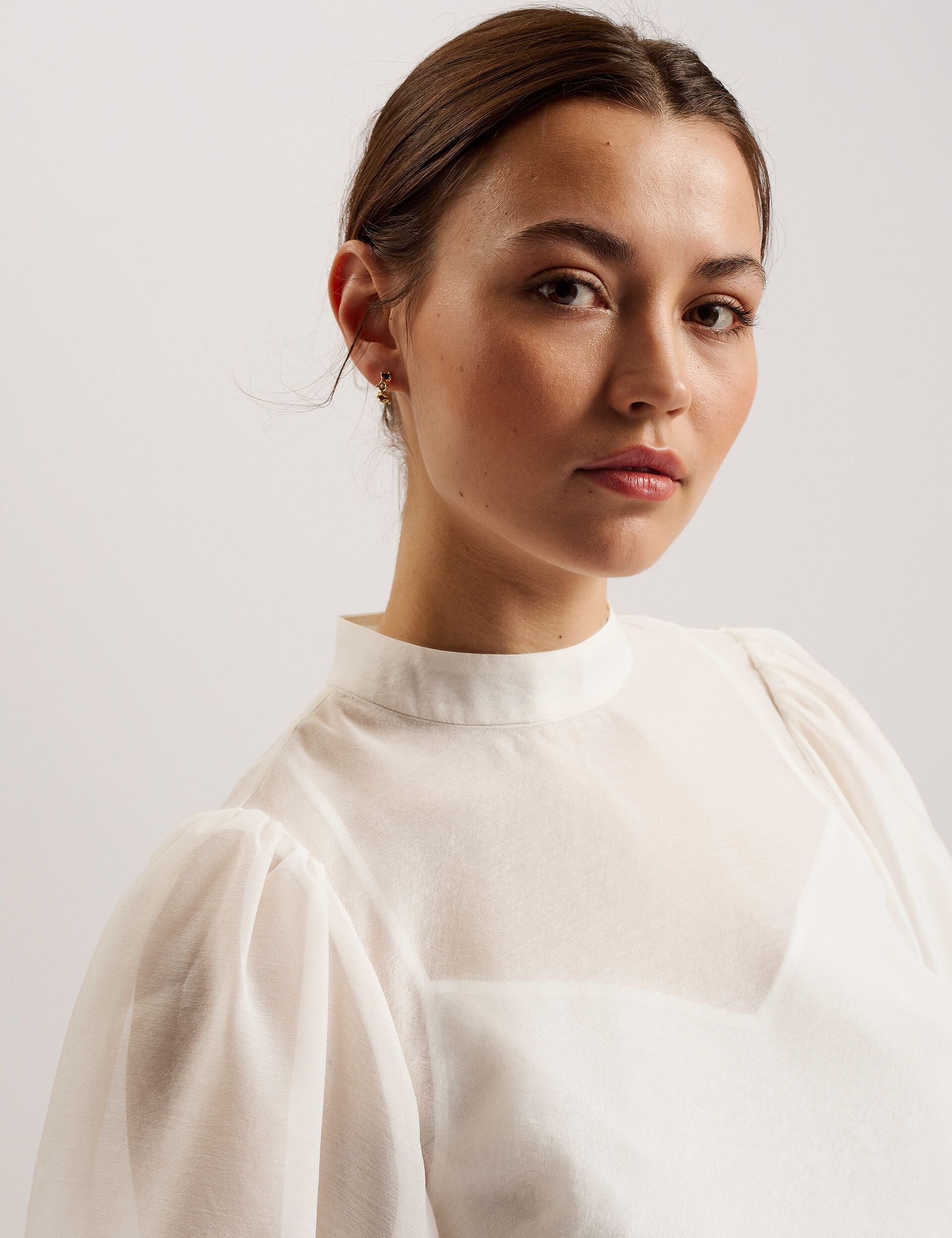 Sheer Organza Top With Balloon Sleeves | Frias | Ted Baker US