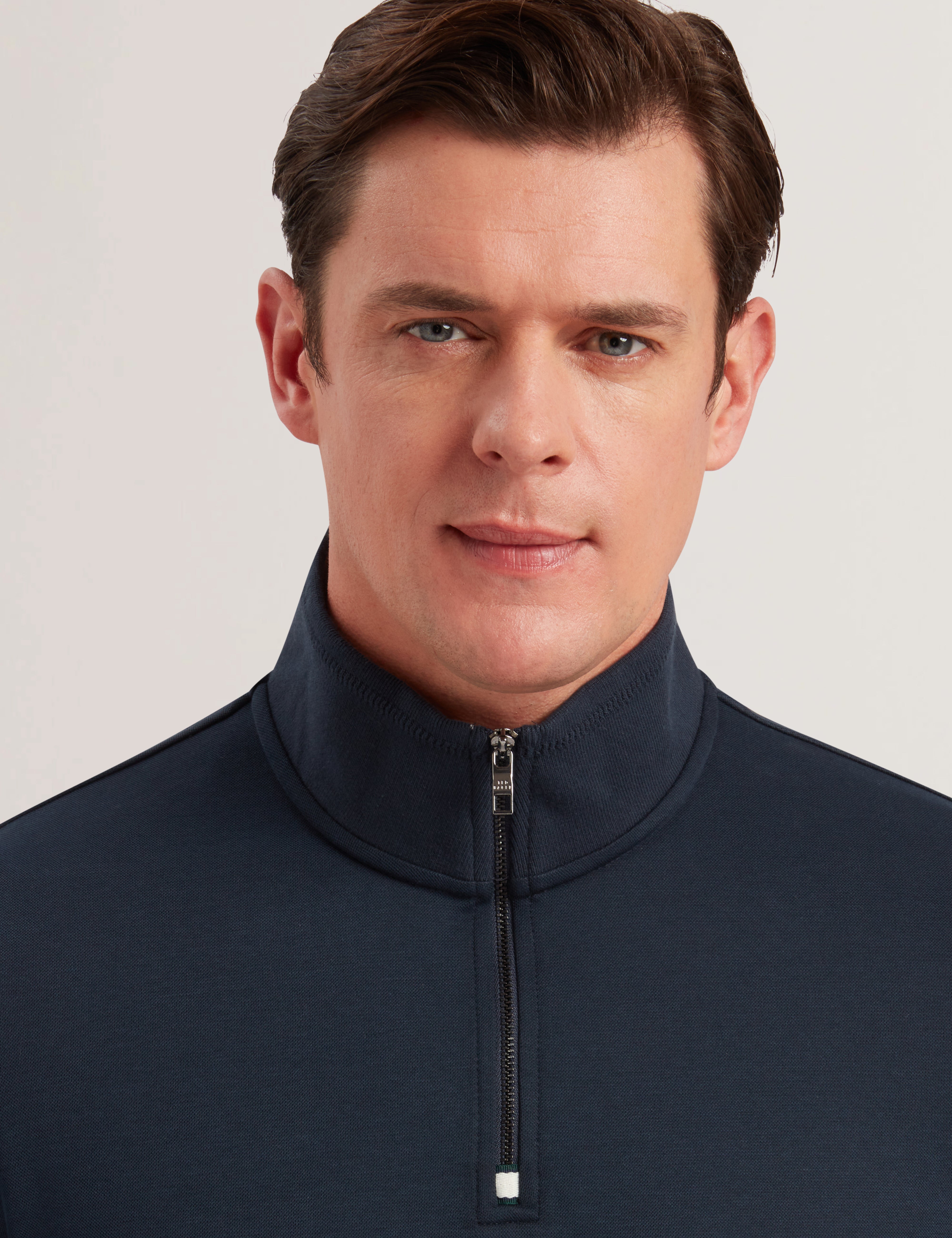Navy Half-zip Funnel Neck Sweatshirt | Pryor | Ted Baker US
