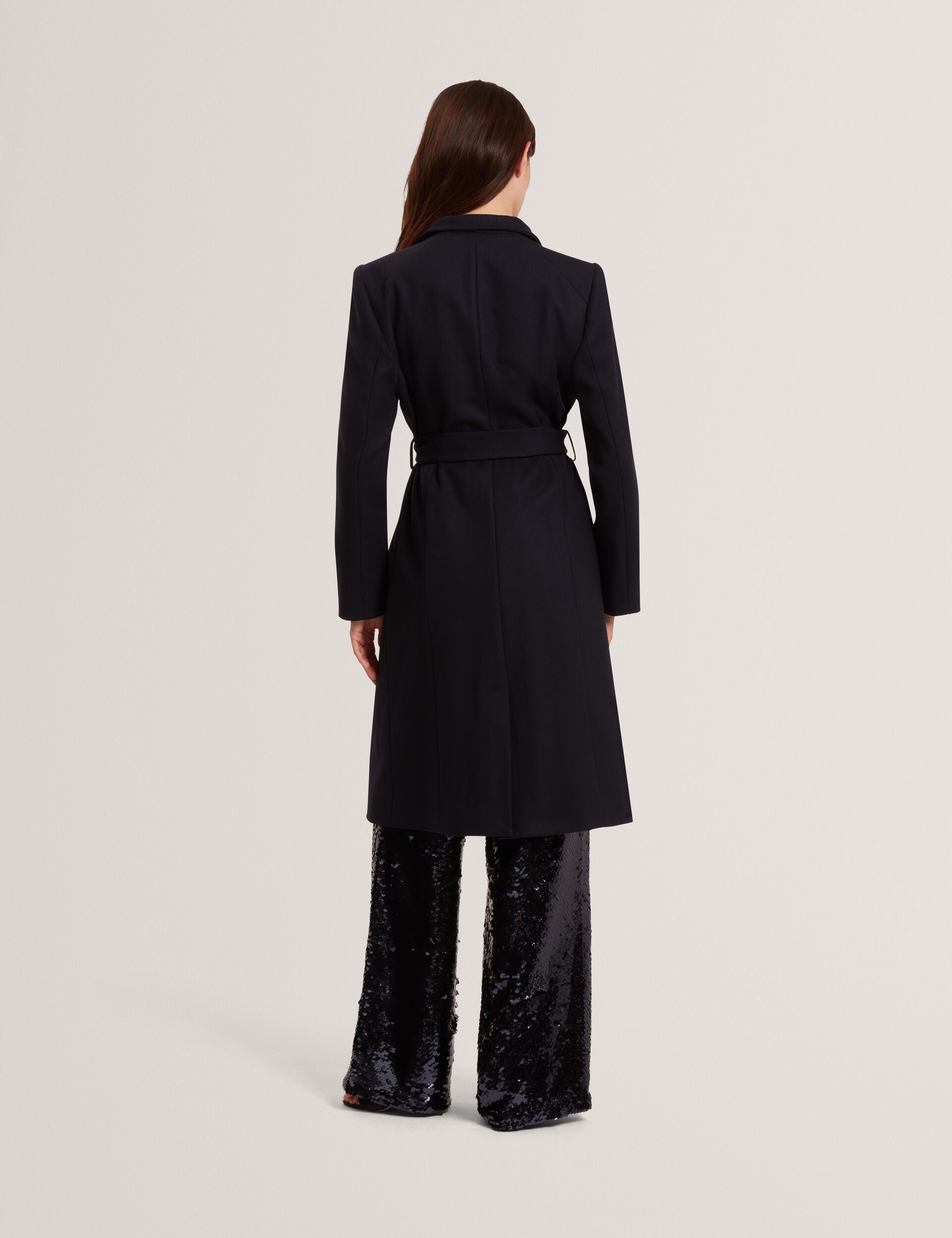 Mid Length Belted Wool Wrap Coat | Rose | Ted Baker UK