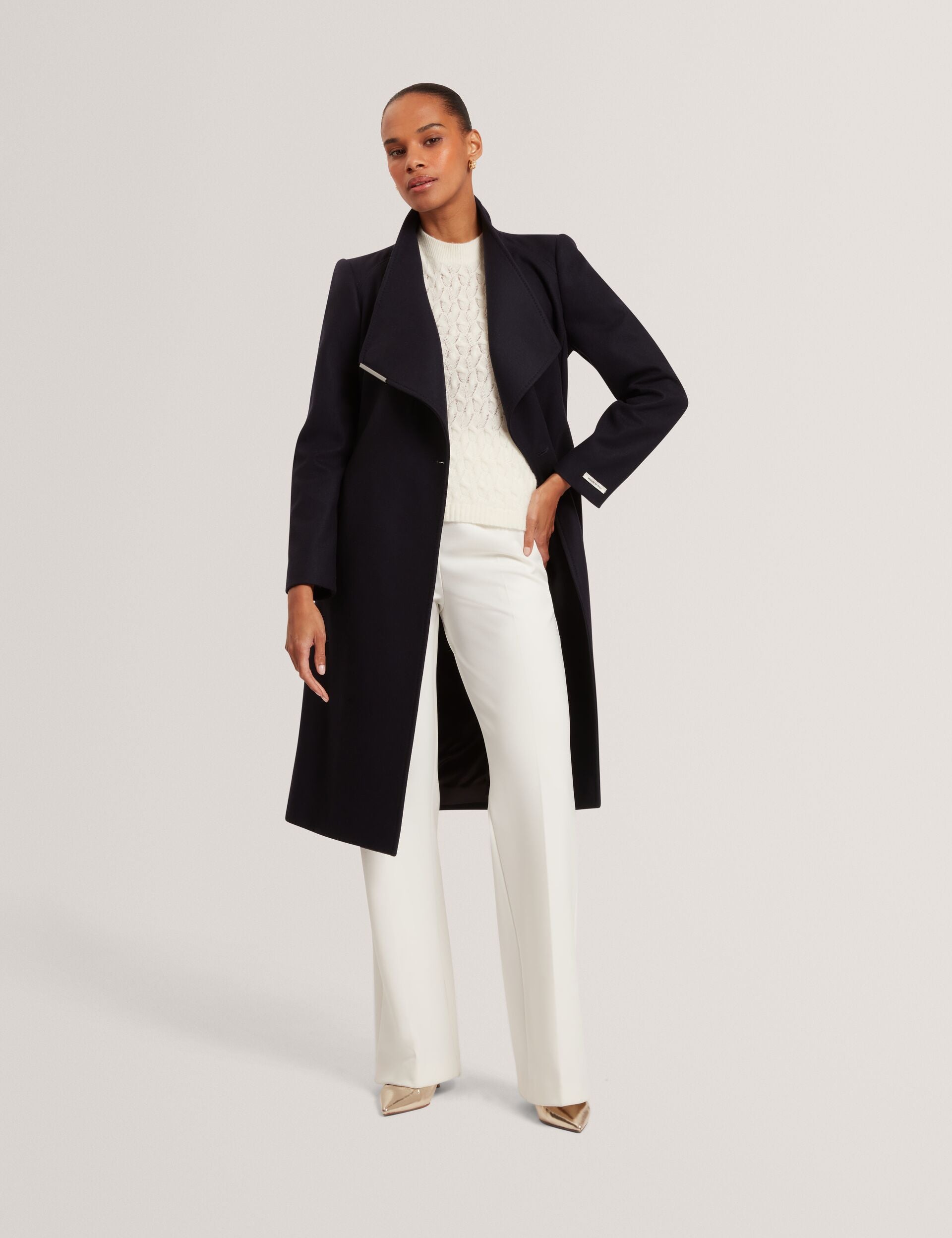 Mid Length Belted Wool Wrap Coat | Rose | Ted Baker UK