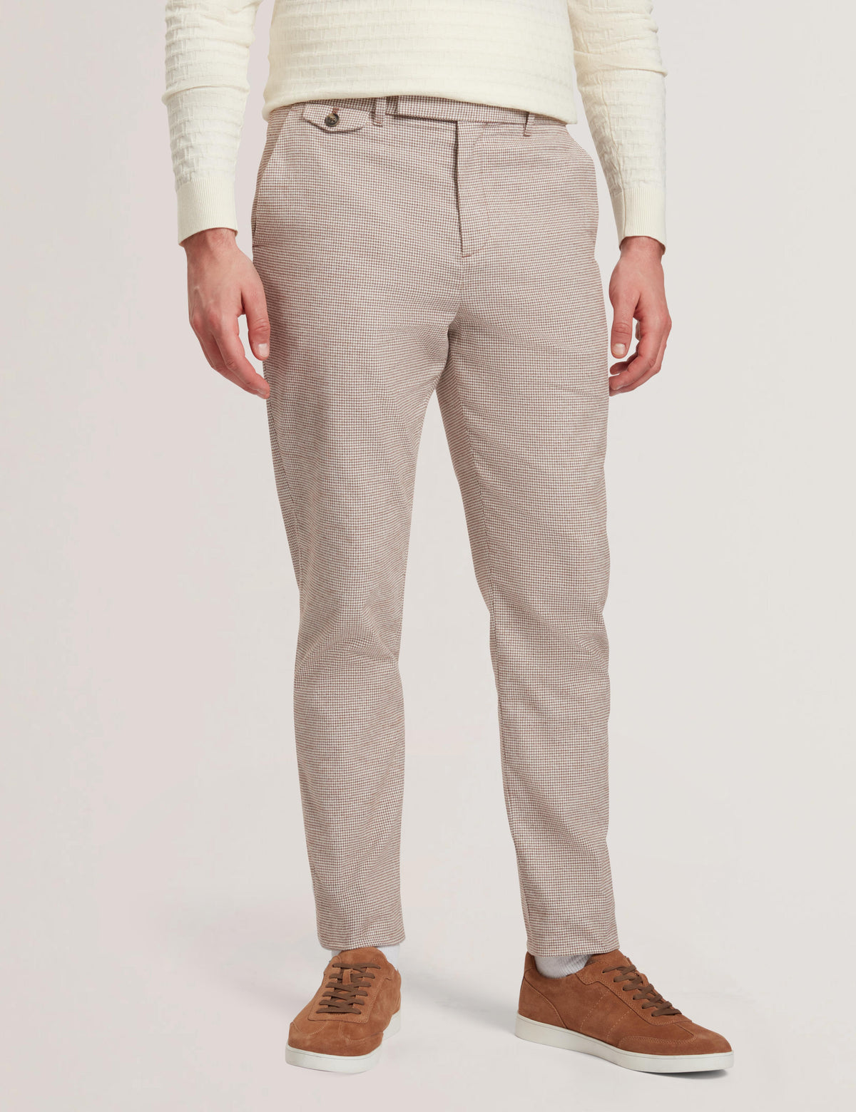 Micro Houndstooth Slim Fit Pants | Handly | Ted Baker US