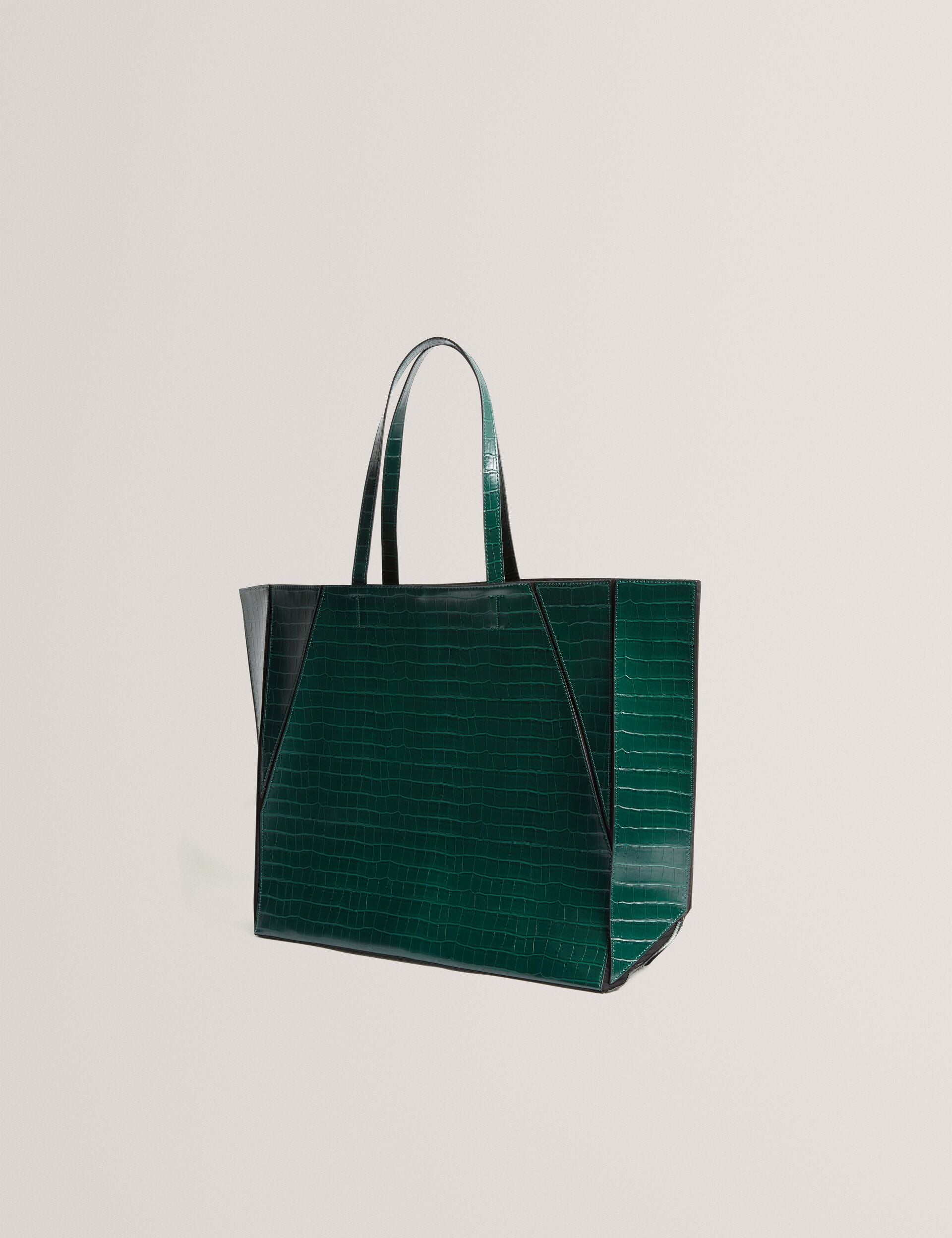 Dk-green Croc Effect Folding Shopper Bag Sophyna Ted Baker UK