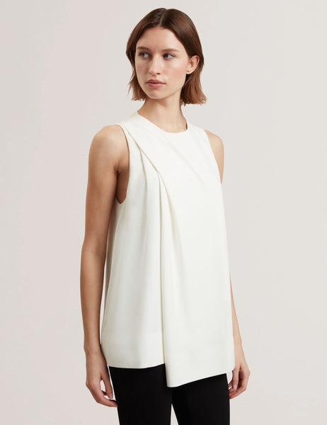 efu EATHER SLEEVELESS TOP ホワイトF Maximilian Equestrian White Sleeveless Base Layer - TEMPI.COM.AU