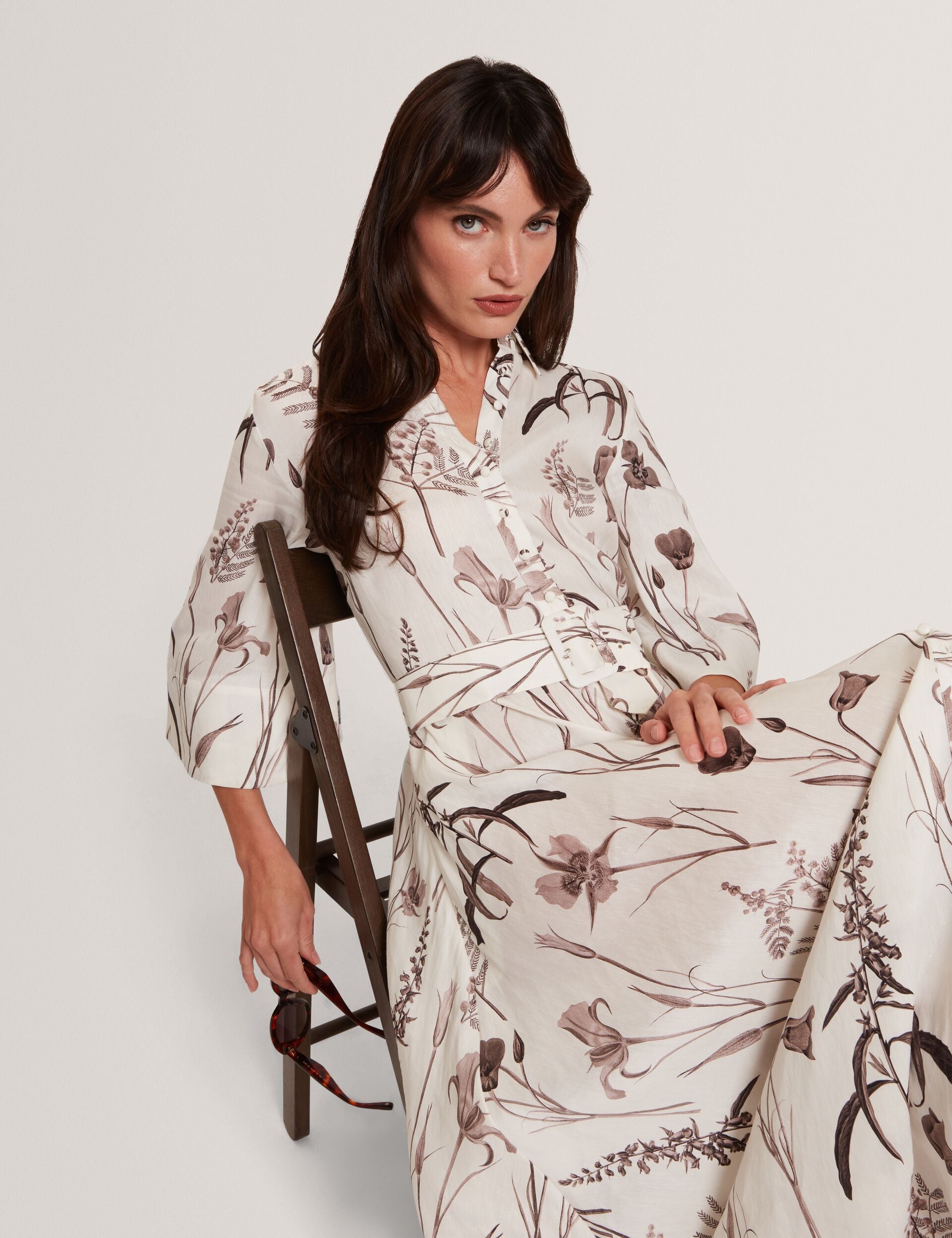 Floral Linen Silk Belted Midi Shirt Dress | Luwisa | Ted Baker US Floral Linen Silk Belted Midi Shirt Dress | Luwisa | Ted Baker US