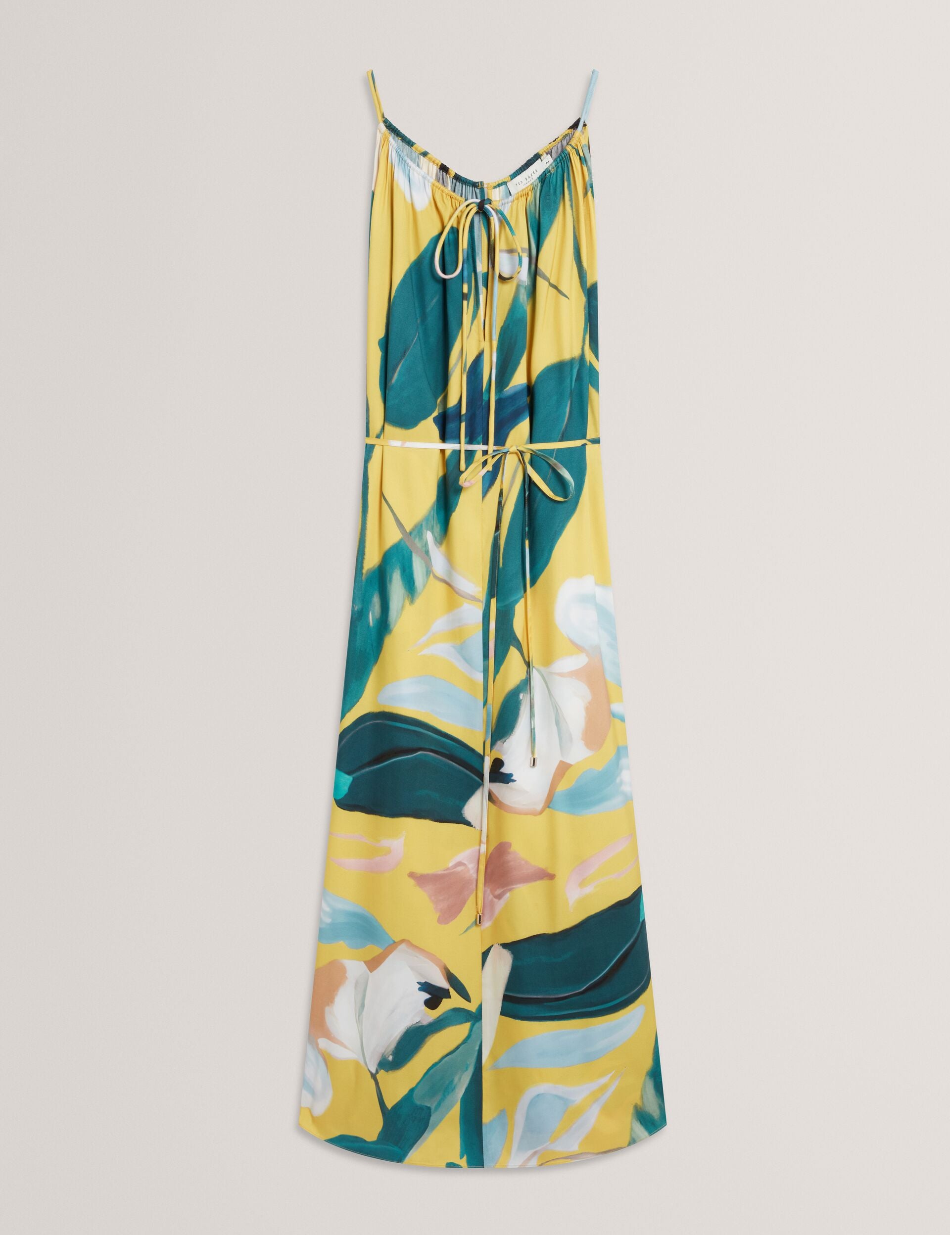 Yellow Bold Print Halterneck Tie Waist Midi Dress | Reelia | Ted Baker UK Yellow Bold Print Halterneck Tie Waist Midi Dress | Reelia | Ted Baker UK
