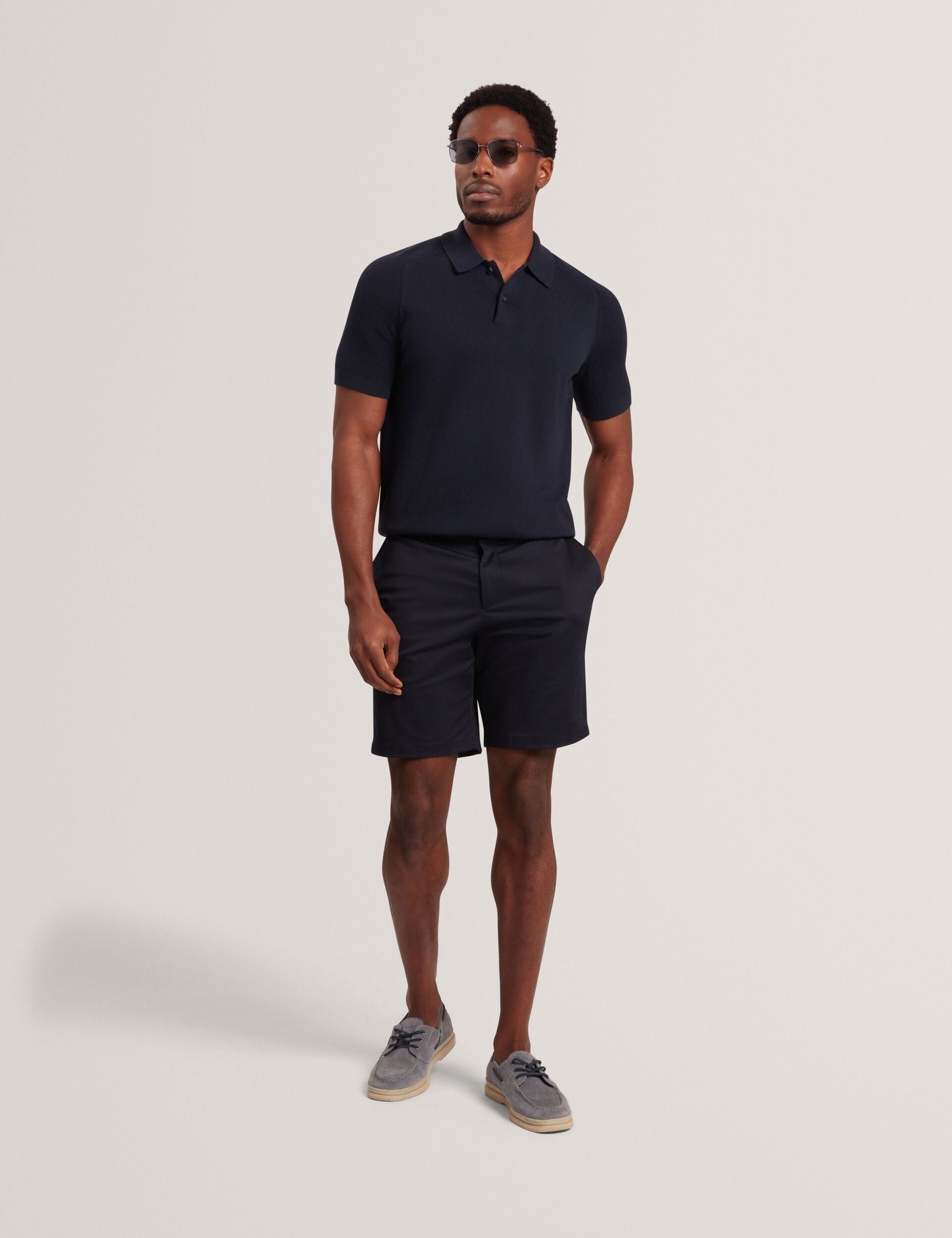 Wool Blend Ribbed Raglan Polo Shirt | Otiso | Ted Baker US