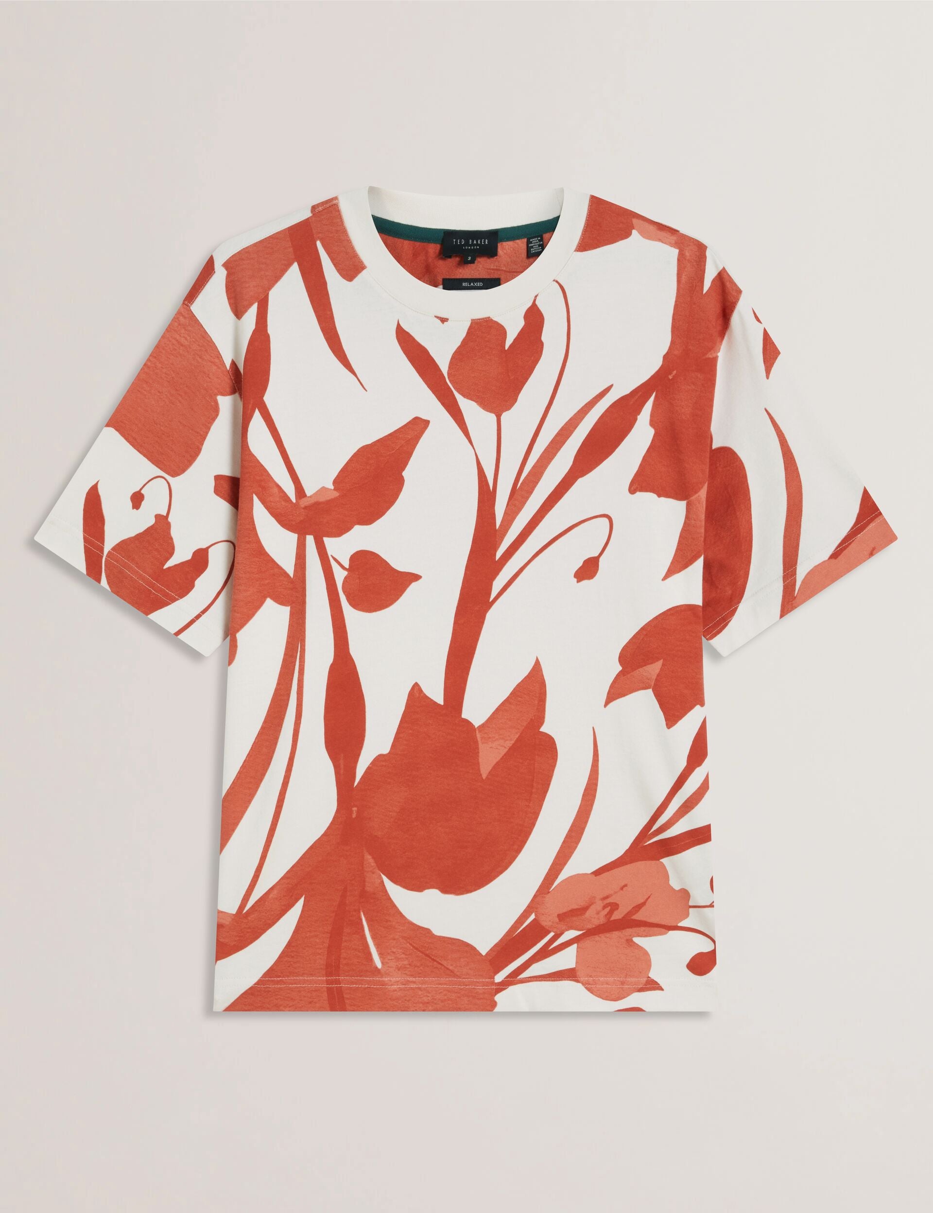 Red Floral Print Heavyweight Cotton T-shirt | Yiannos | Ted Baker US
