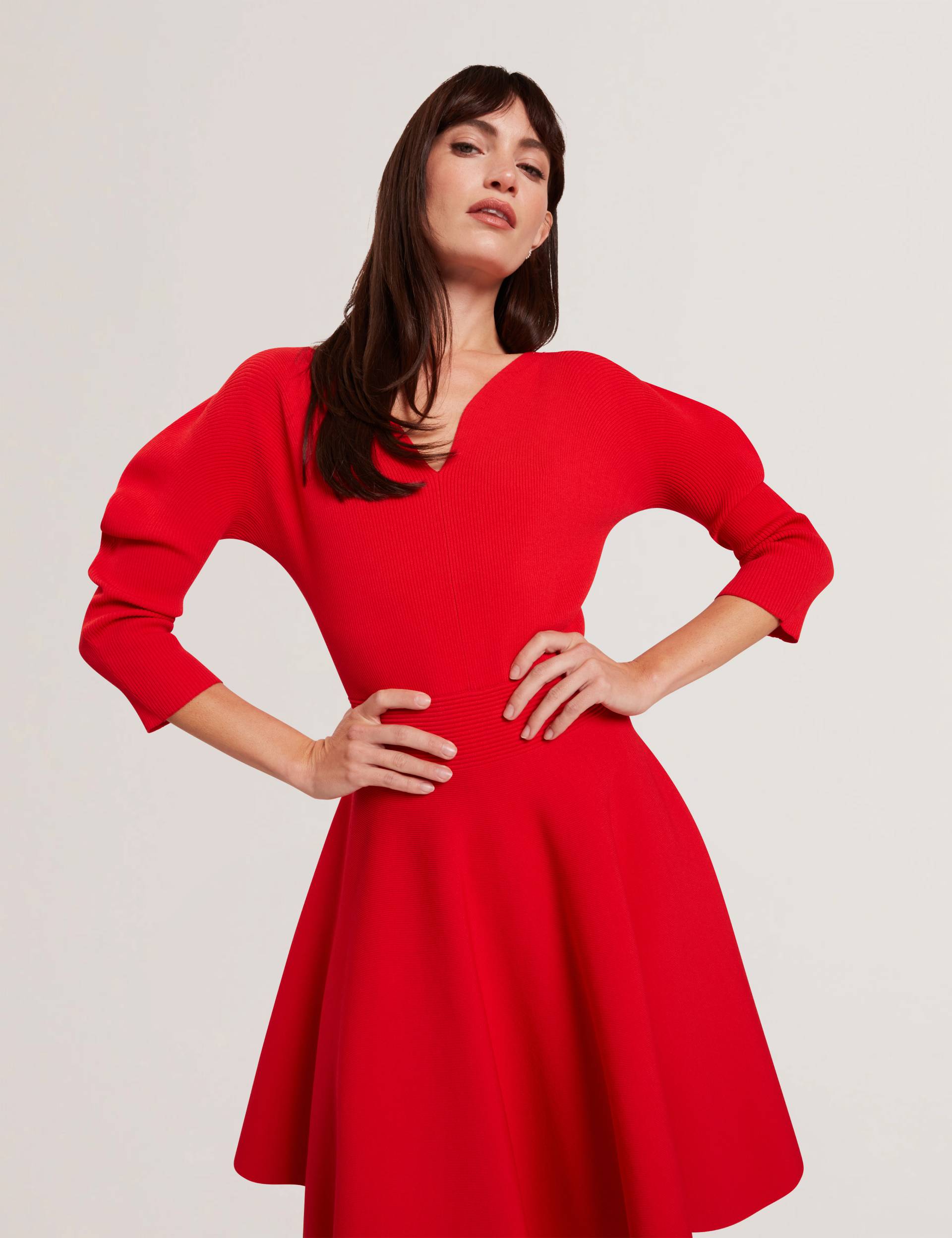 Structured Puff Sleeve Knitted Skater Dress | Jescka | Ted Baker US