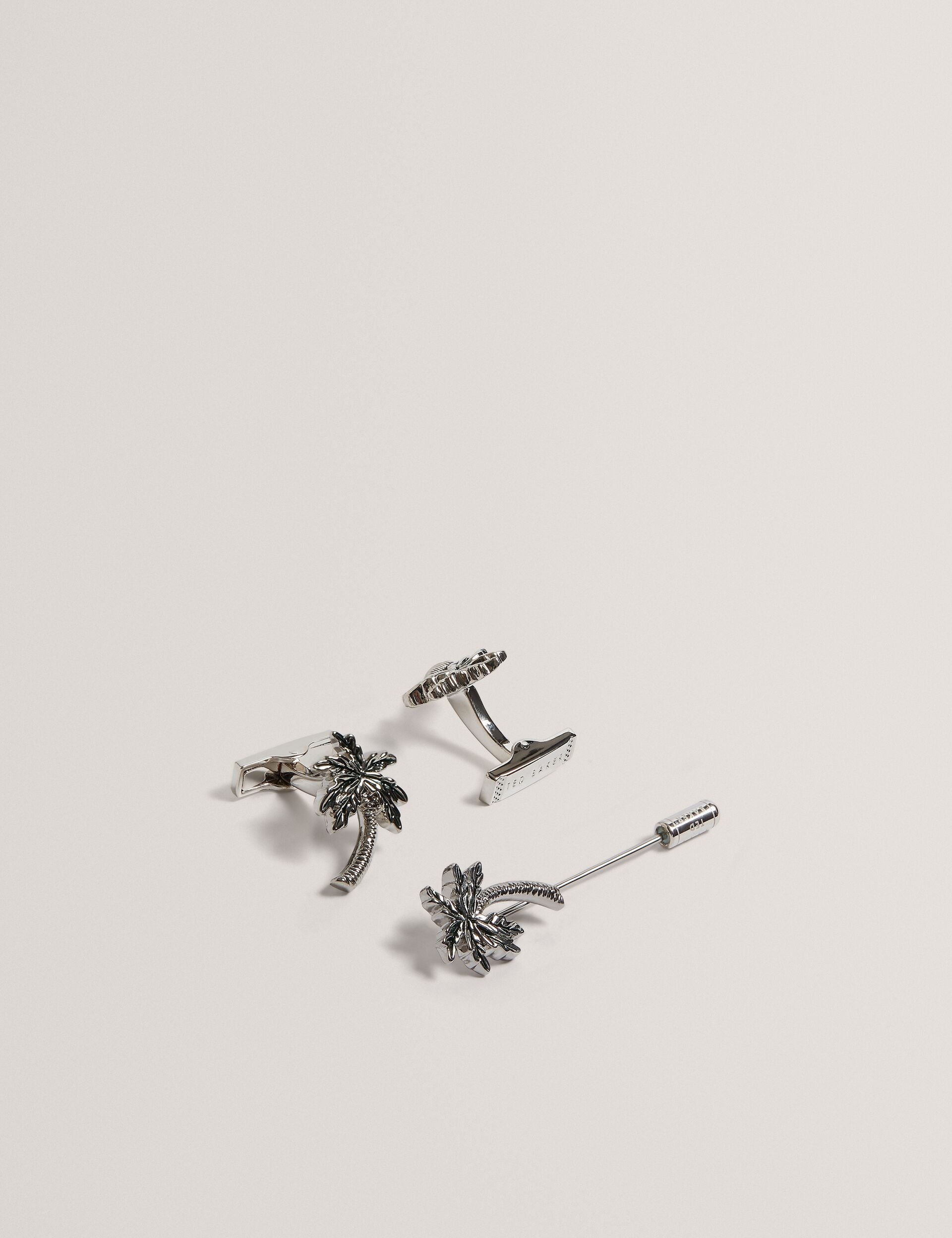 Palm Tree Pin PALMIIE - Palm Tree Cufflink Lapel Pin Set