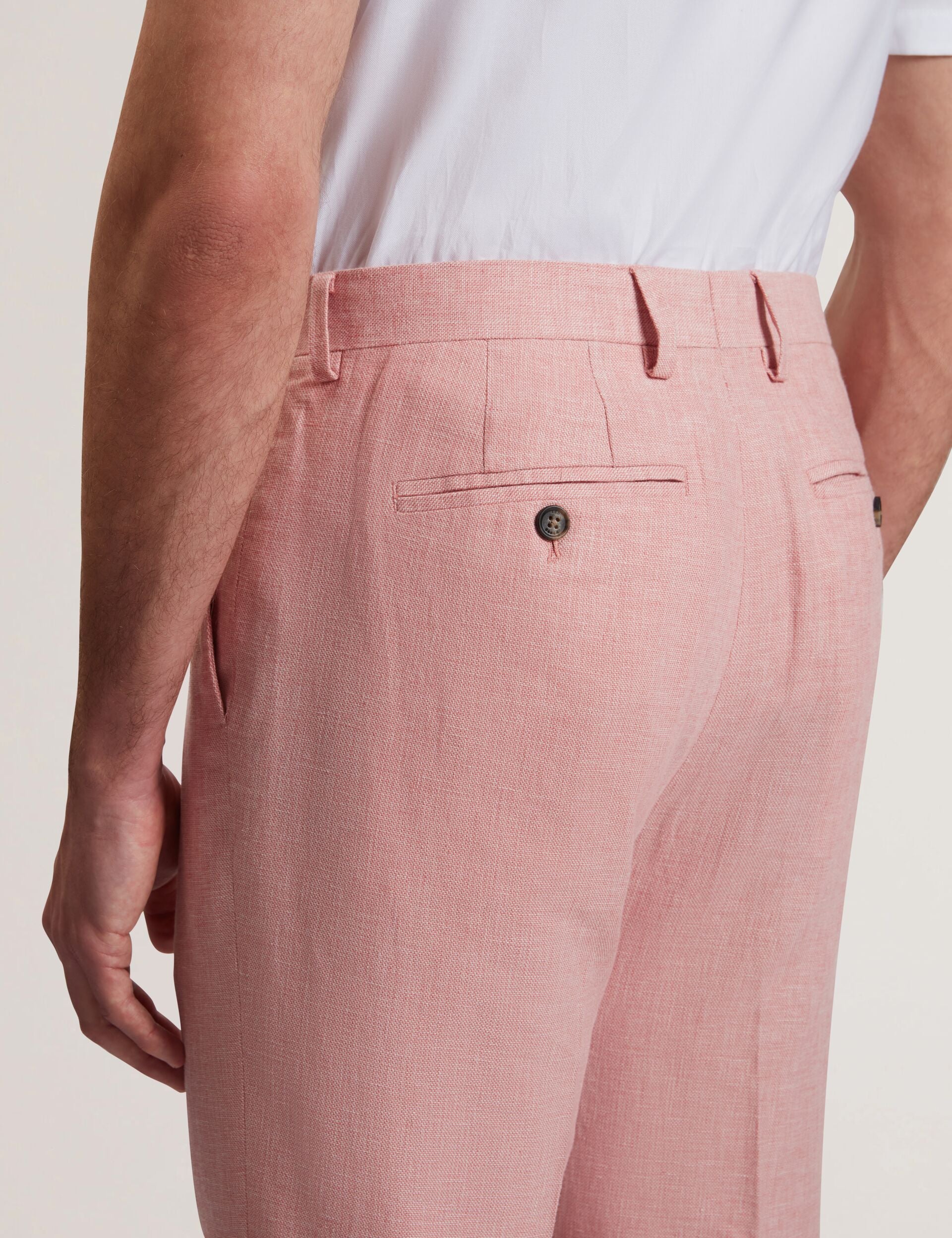 Lt-pink Linen Cotton Woven Dress Pants | Kenleyt | Ted Baker US