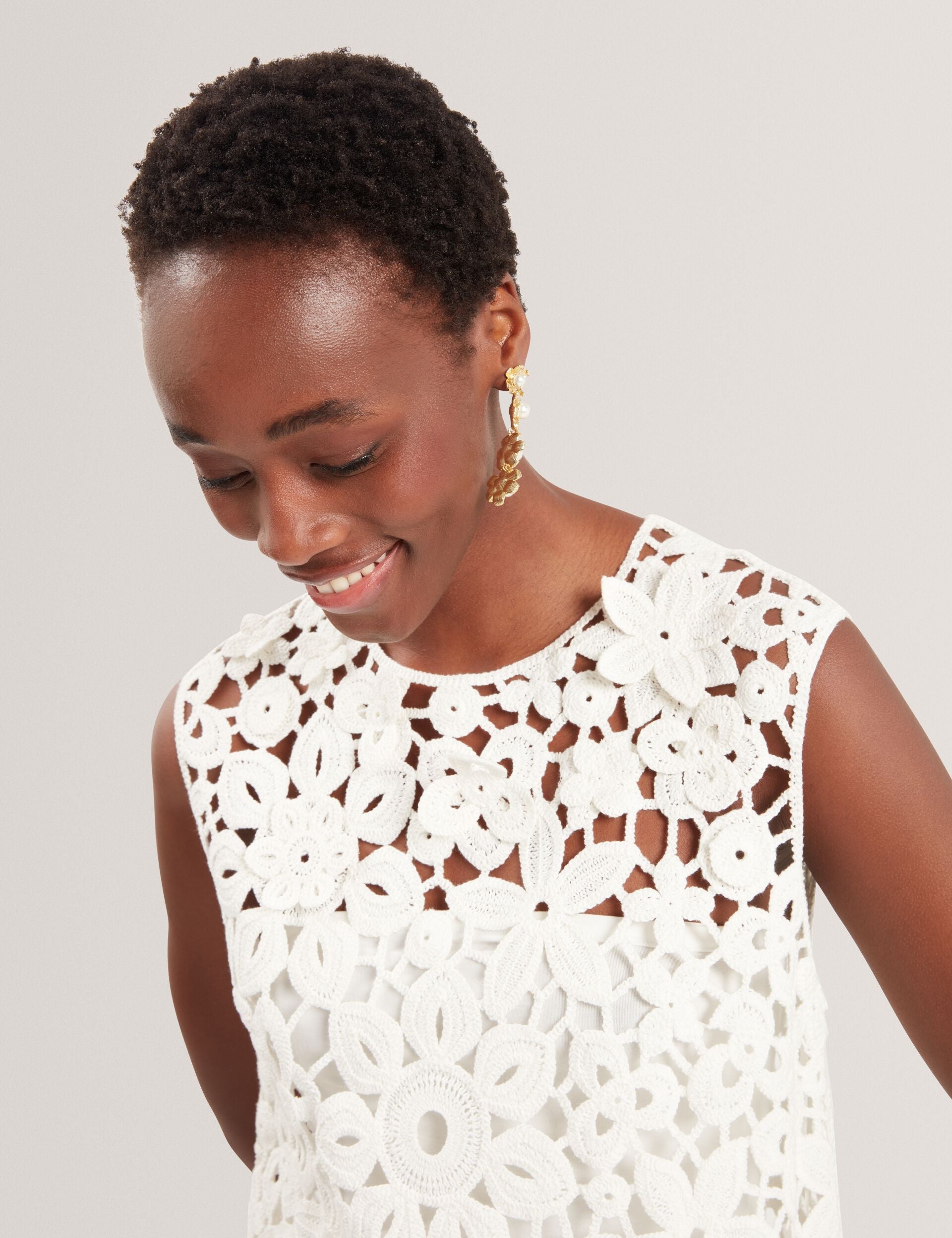 Crochet Sleeveless Mini Shift Dress | Miikka | Ted Baker US Crochet Sleeveless Mini Shift Dress | Miikka | Ted Baker US