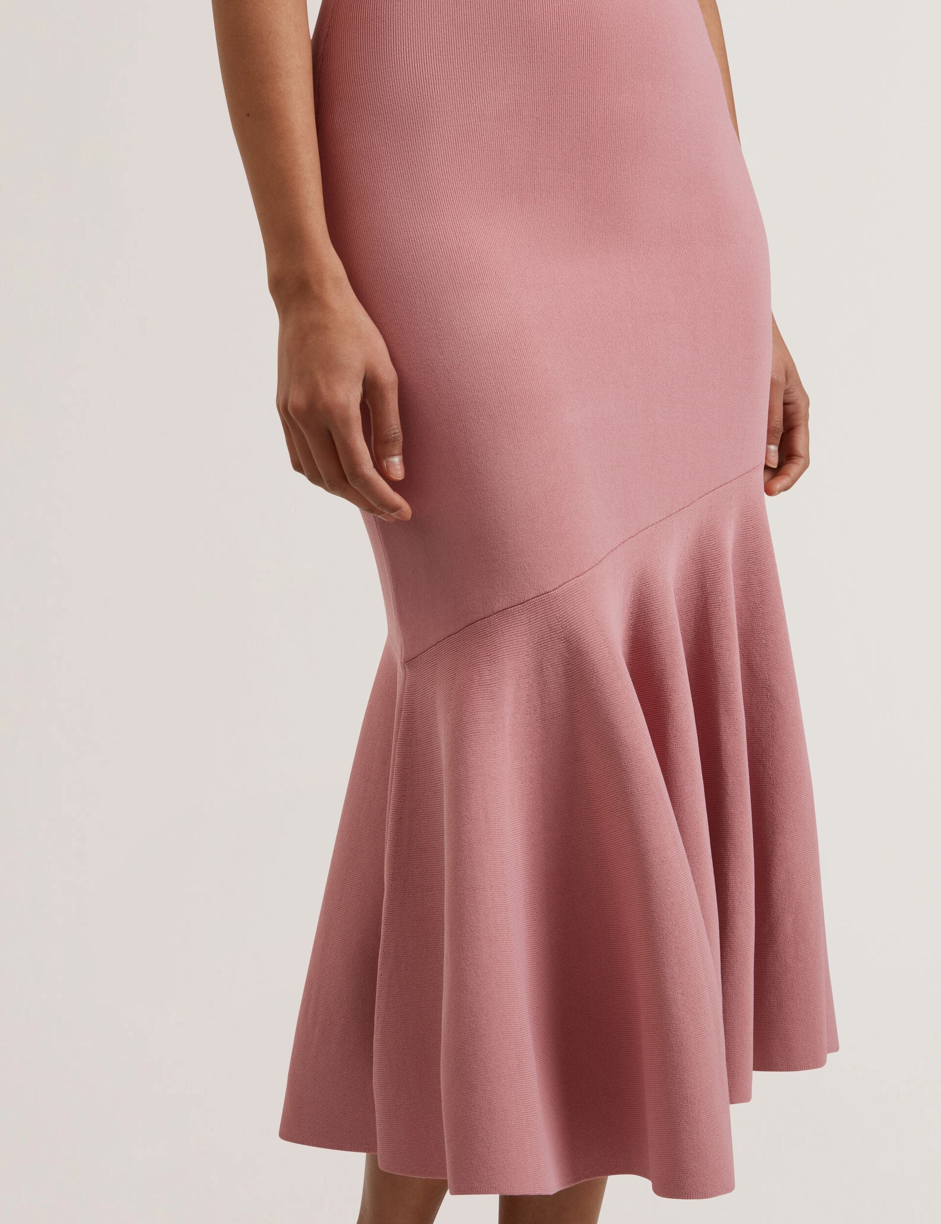 MIYHAA - Flippy Hem Square Neck Knitted Midi Dress MIYHAA - Flippy Hem Square Neck Knitted Midi Dress