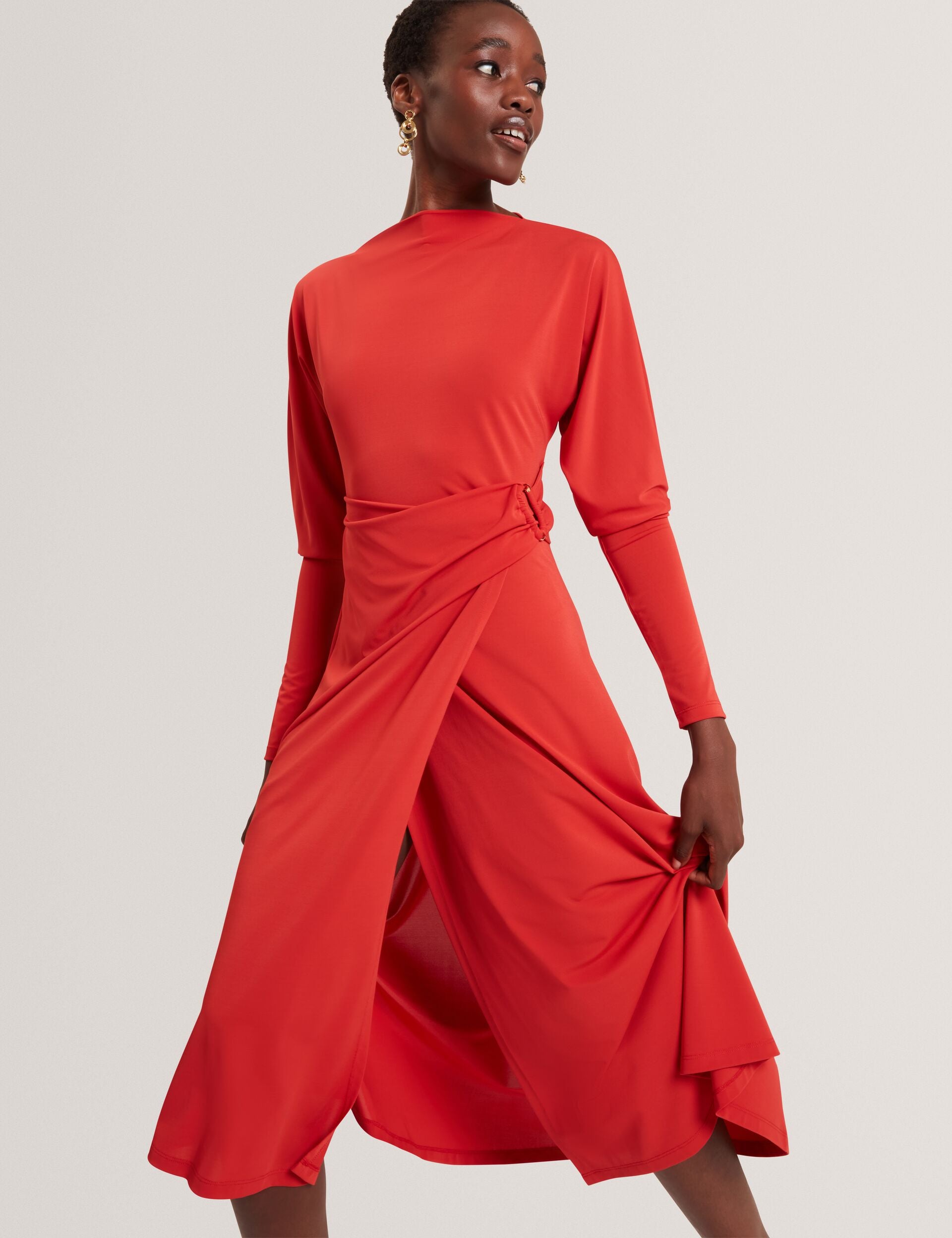 Wrapover Jersey Long Sleeve Midi Dress | Ralhaa | Ted Baker IE Wrapover Jersey Long Sleeve Midi Dress | Ralhaa | Ted Baker IE