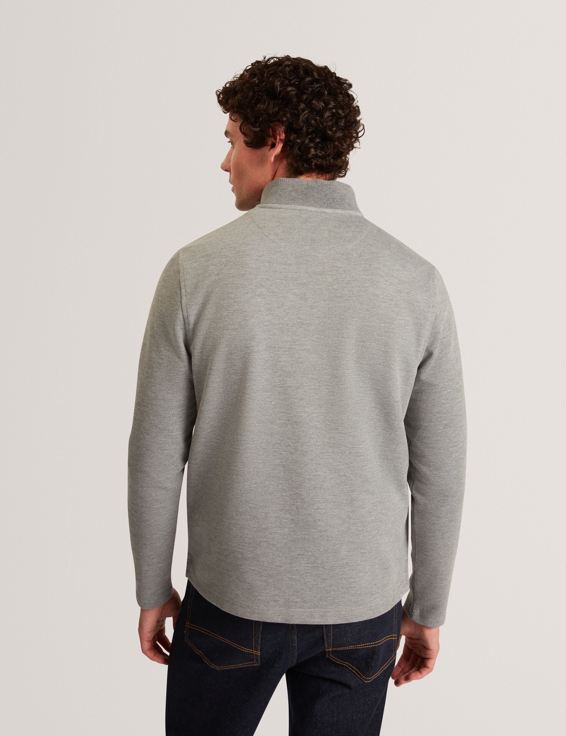 CRABTRE Stretch Cotton Zip Neck Sweatshirt
