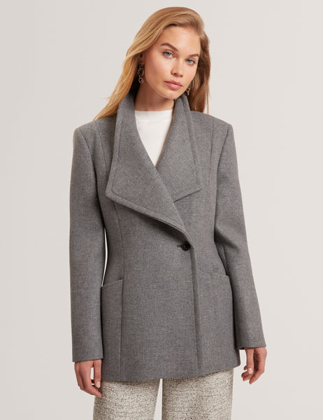 EVIGNA Wool Rich Hourglass Short Wrap Coat