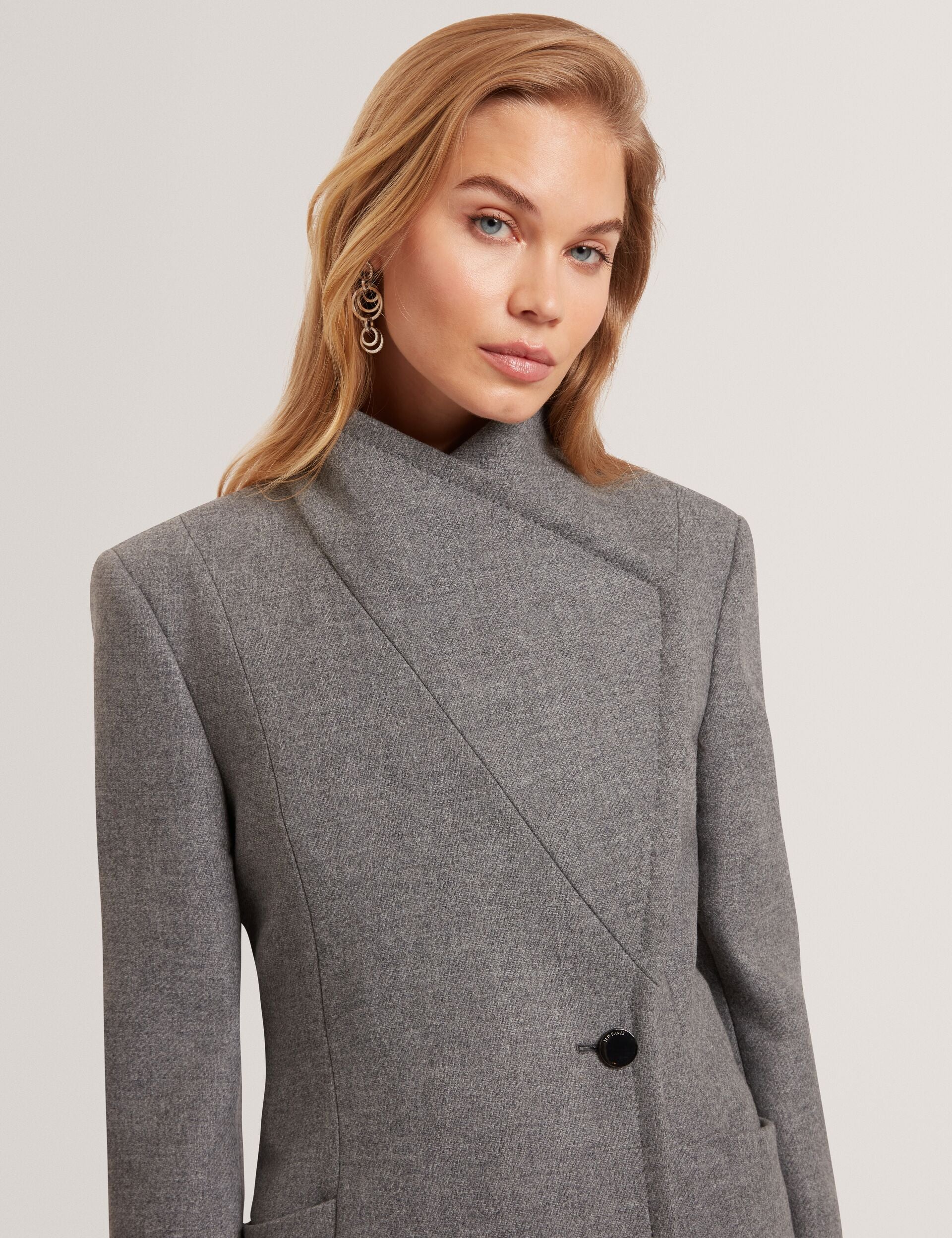Wool Rich Hourglass Short Wrap Coat | Evigna | Ted Baker US