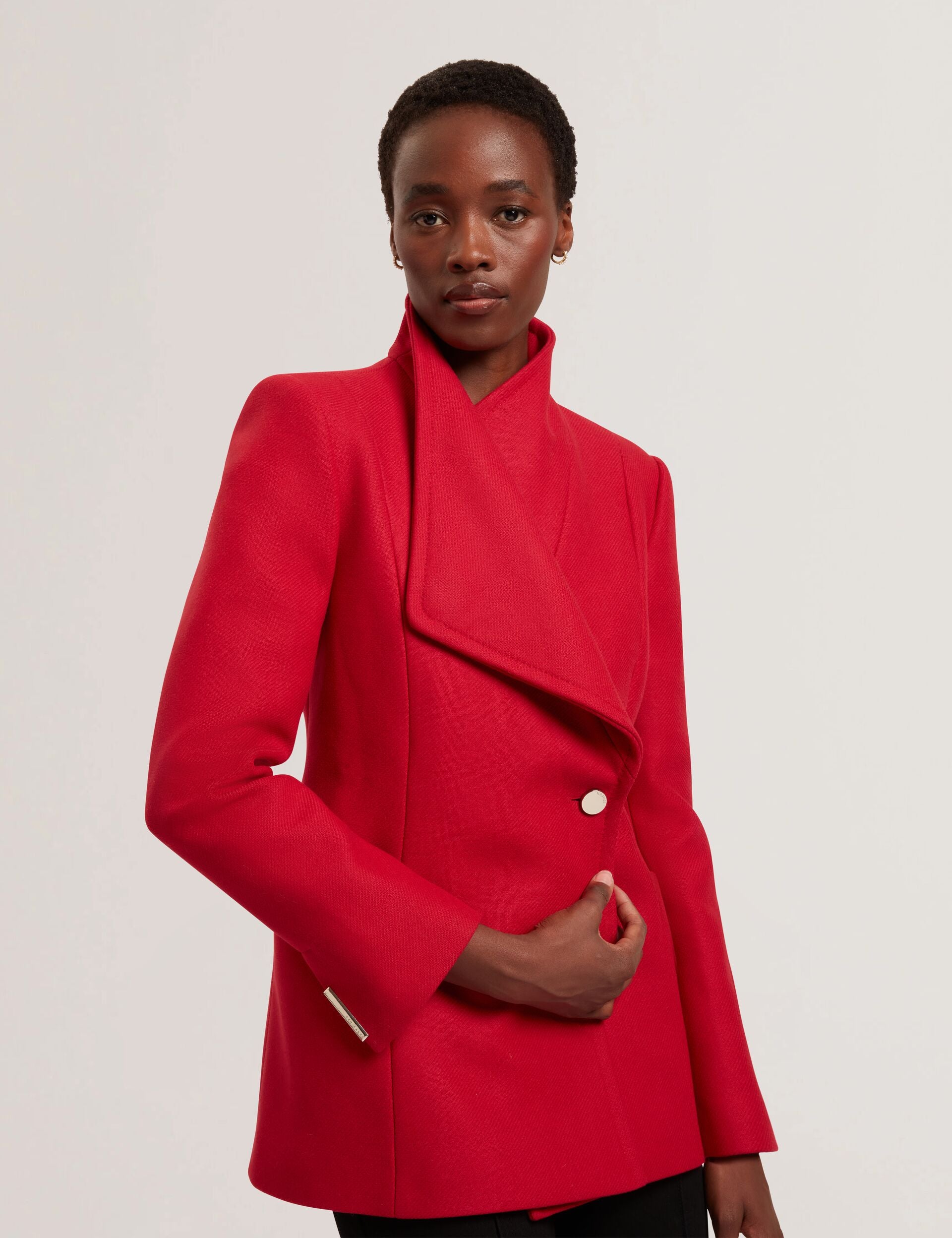 Wool Rich Hourglass Short Wrap Coat | Evigna | Ted Baker US