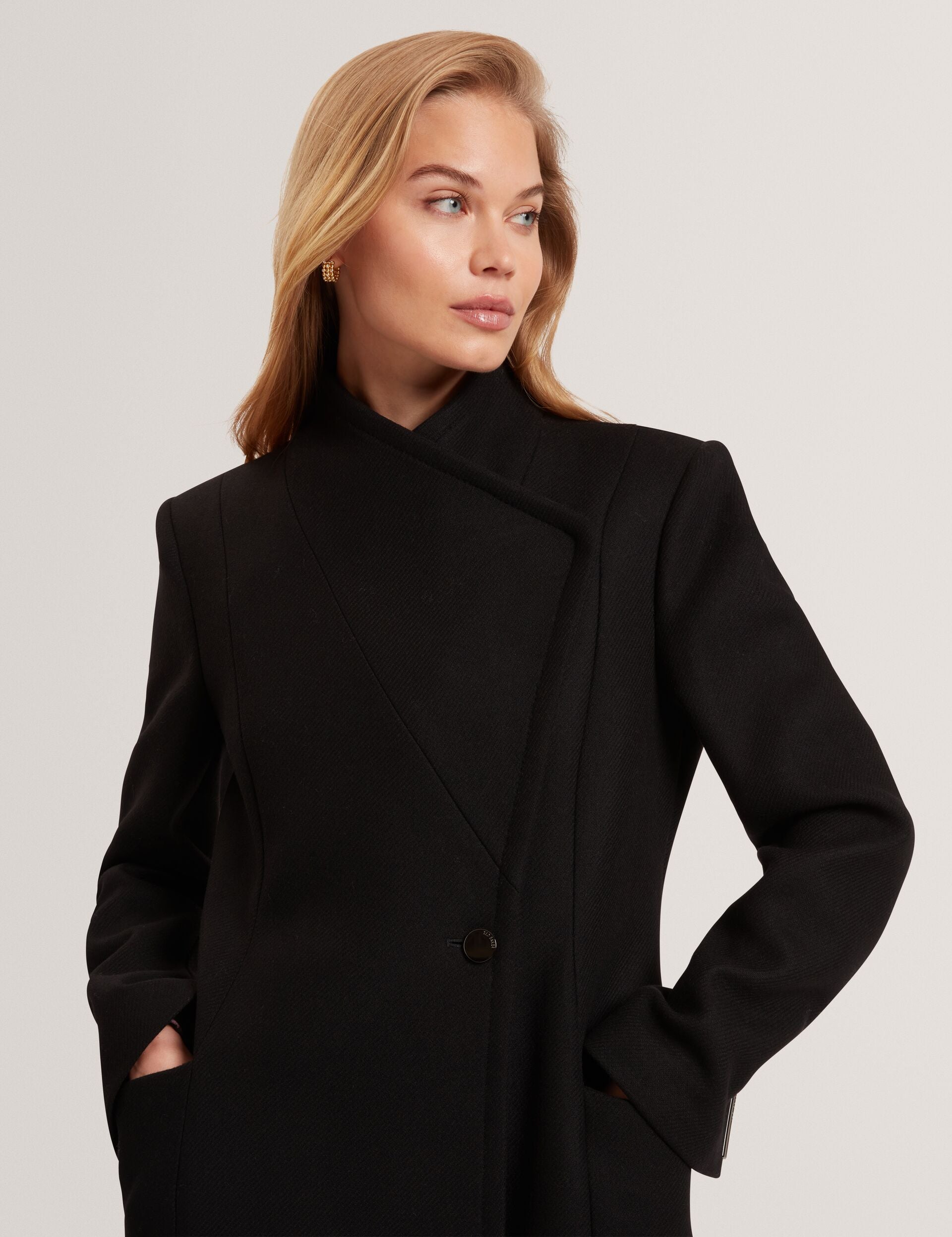 Wool Rich Hourglass Longline Wrap Coat | Mindee | Ted Baker US