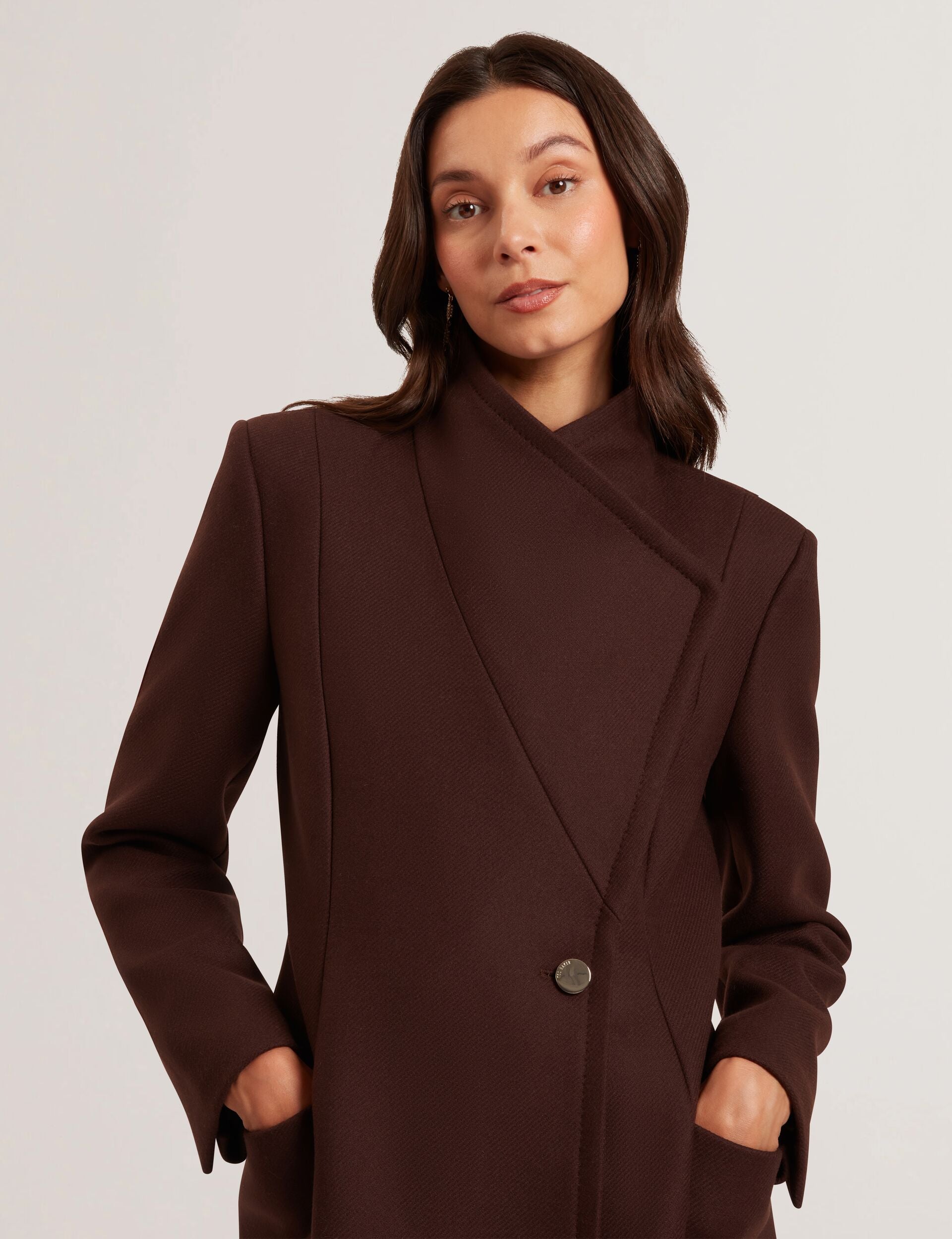MINDEE Wool Rich Hourglass Longline Wrap Coat