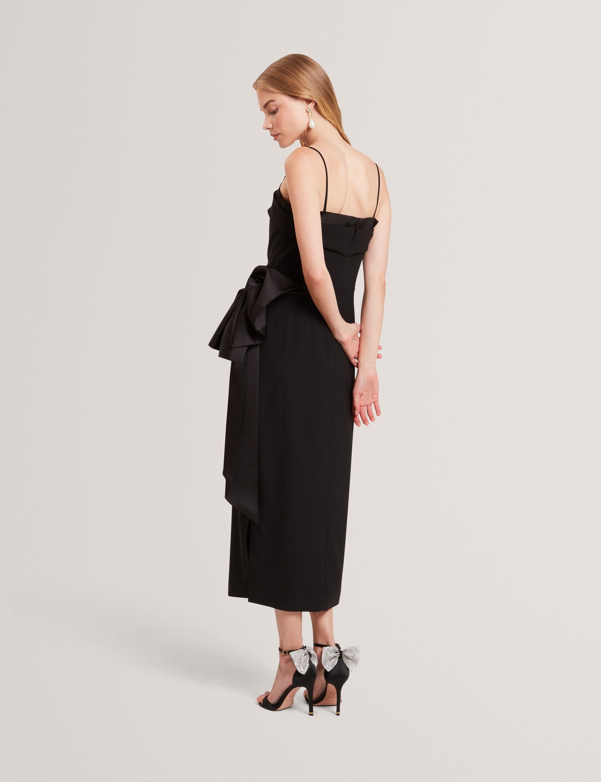 Satin Bow Sash Sleeveless Midi Dress | Xenid | Ted Baker UK
