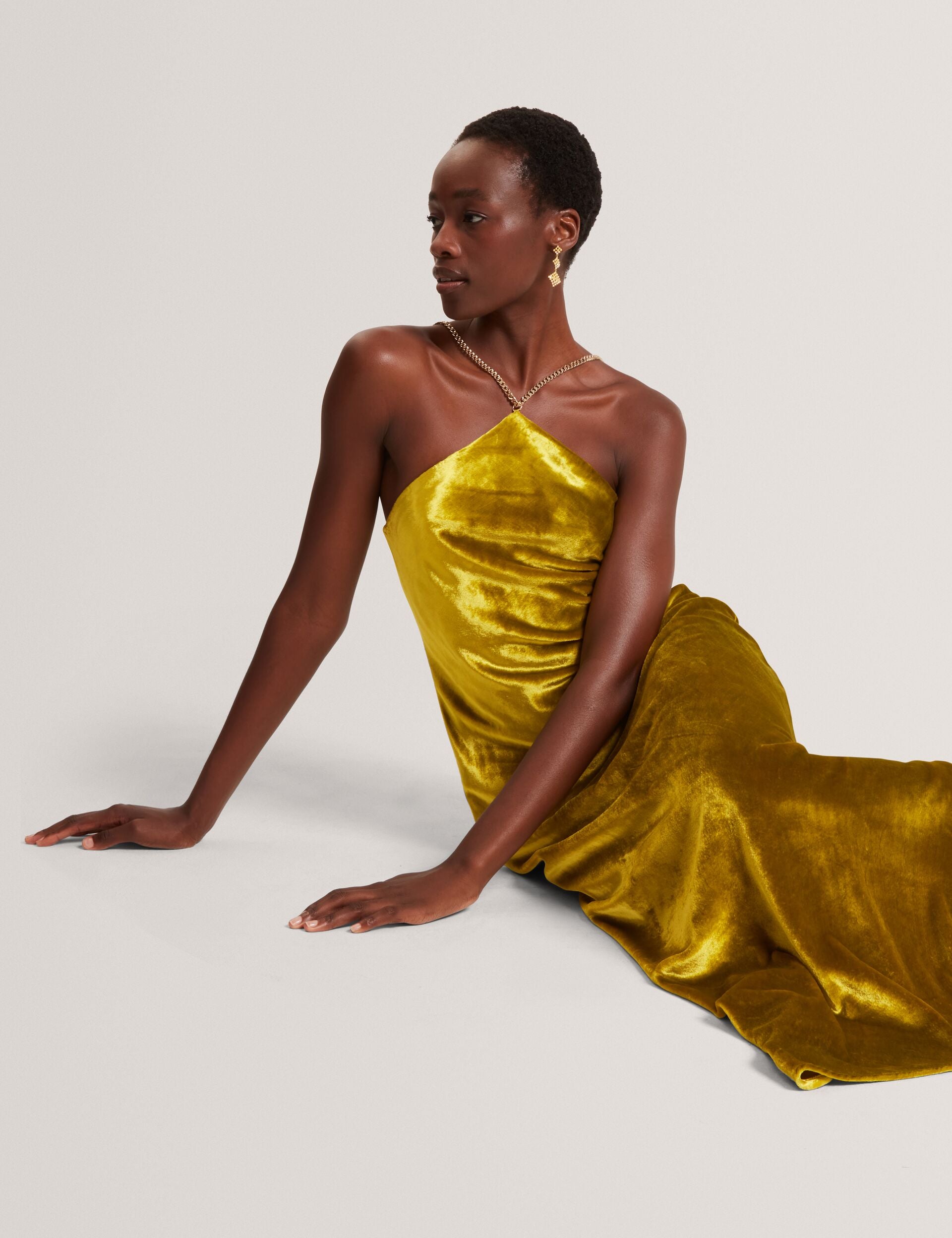 Velvet Halterneck Column Maxi Dress | Jordya | Ted Baker UK Velvet Halterneck Column Maxi Dress | Jordya | Ted Baker UK