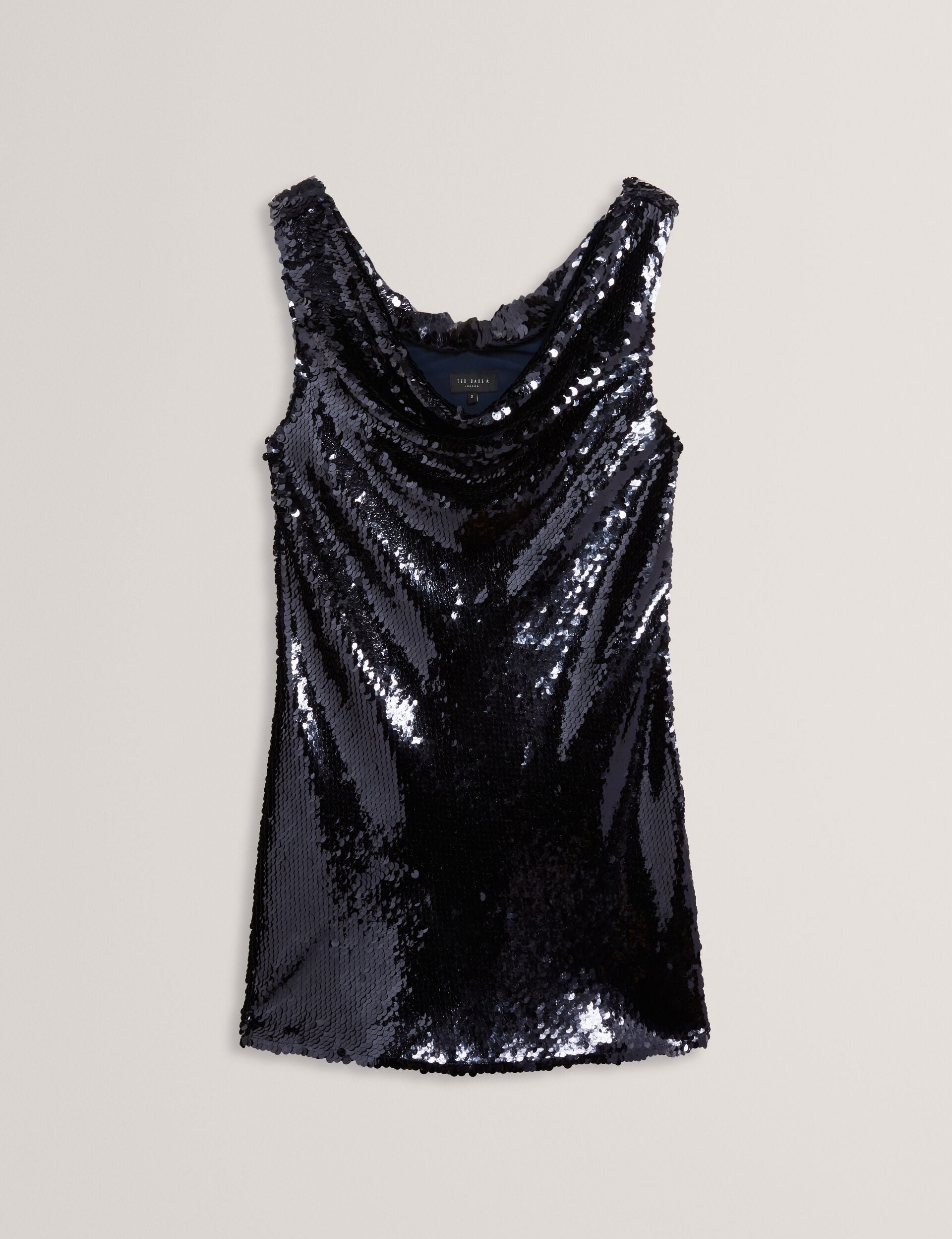 ted baker black sequin dress Ted Baker Zarell Sequin Puff Sleeve Shift Dress In Black