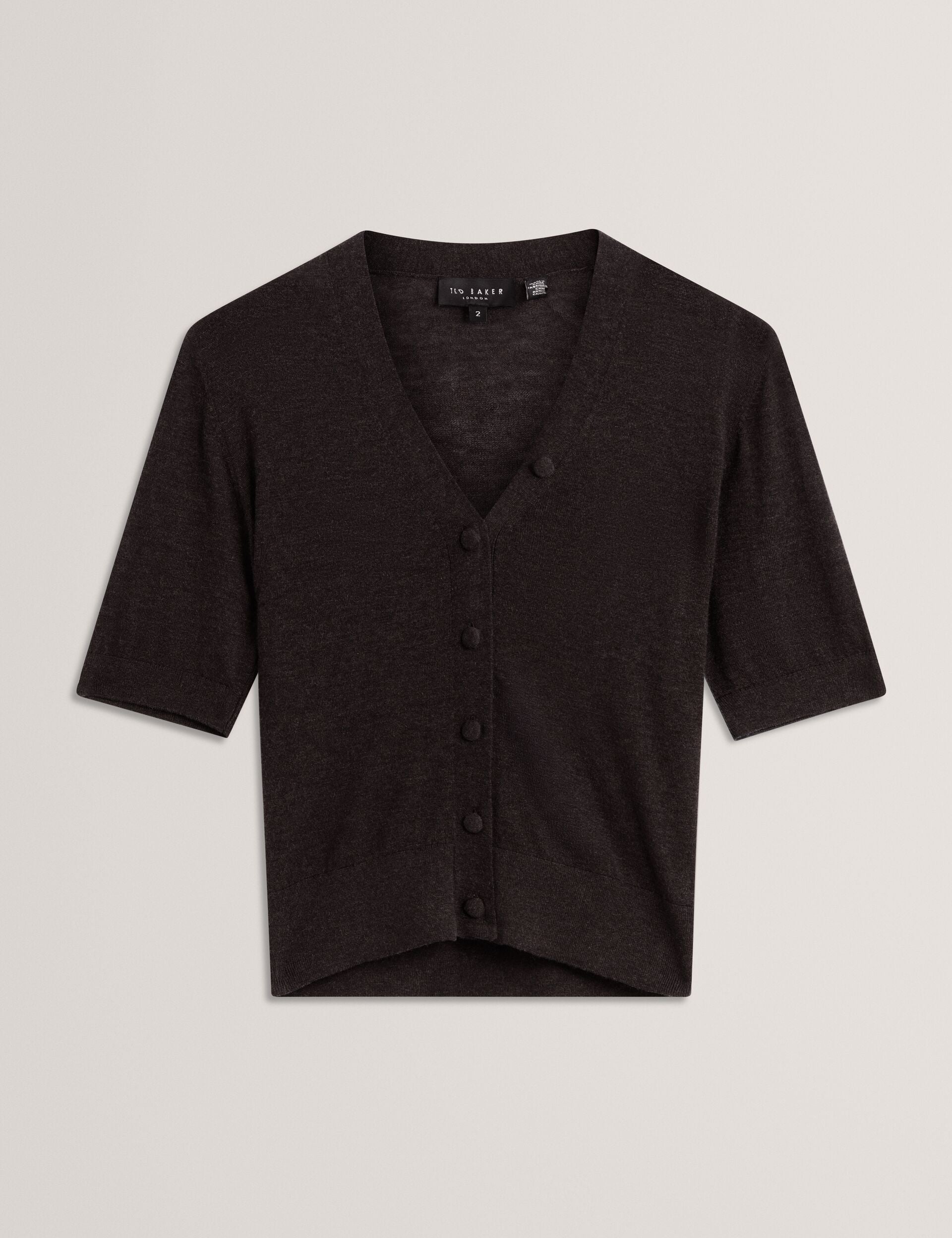 Merino Wool Cropped Short Sleeve Cardigan | Dazlia | Ted Baker UK