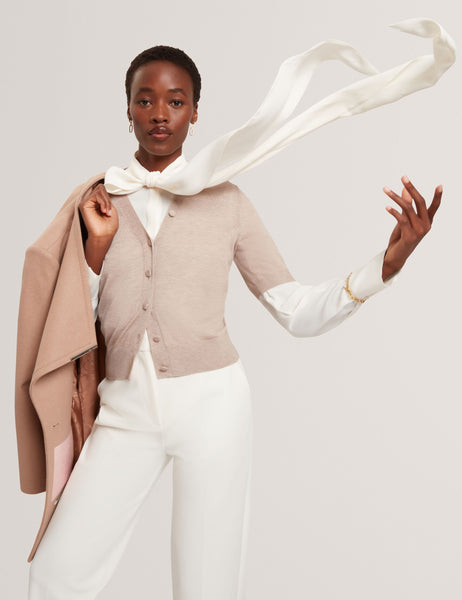 Merino Wool Cropped Short Sleeve Cardigan | Dazlia | Ted Baker UK