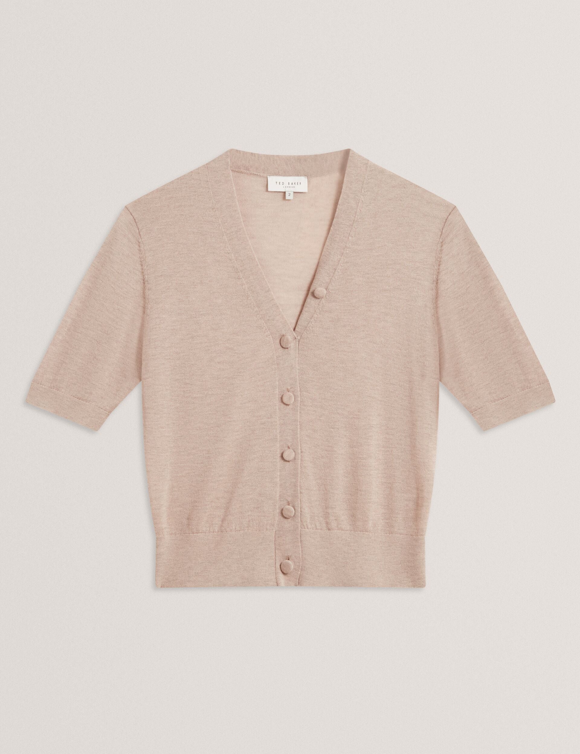 Merino Wool Cropped Short Sleeve Cardigan | Dazlia | Ted Baker IE