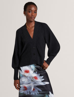 Ted Baker Merino Wool Knit V-Neck Boxy Cardigan