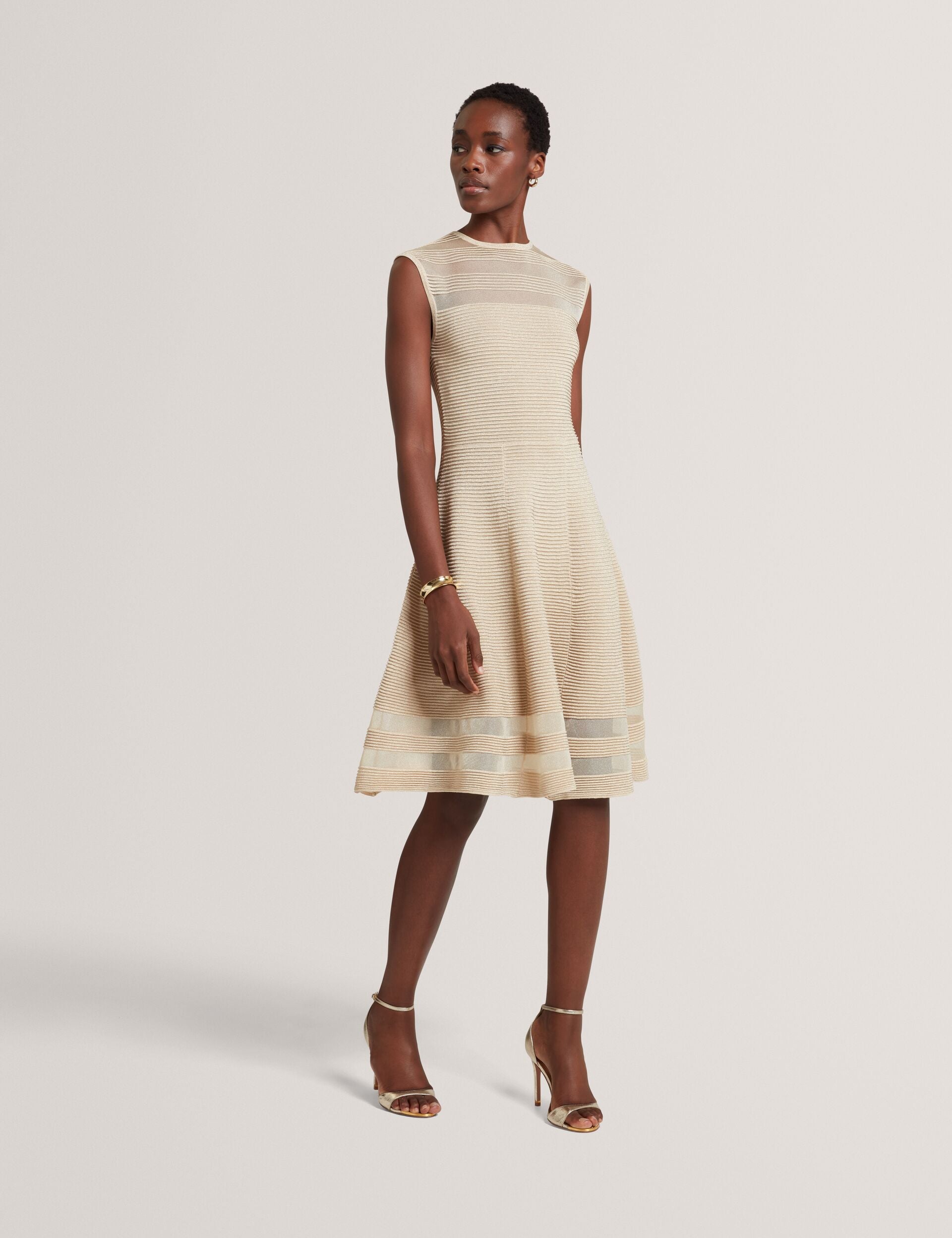 ted baker dress skater Sheer Panel Ribbed Knit Skater Dress | Suusaan