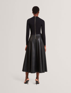 Knit Faux Leather Illusion Midi Dress | Noviva | Ted Baker UK Knit Faux Leather Illusion Midi Dress | Noviva | Ted Baker UK