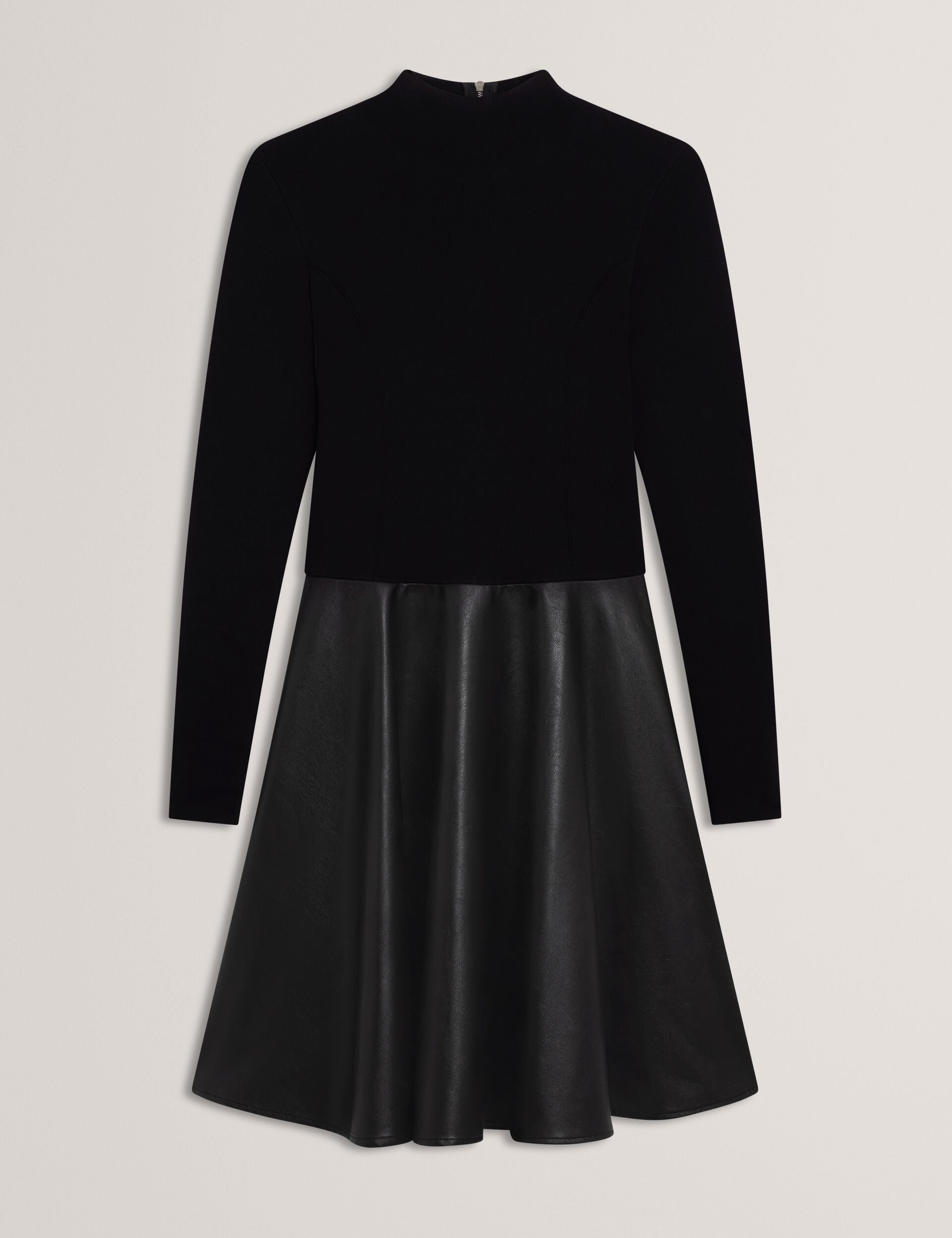 Knit Faux Leather Illusion Midi Dress | Noviva | Ted Baker UK Knit Faux Leather Illusion Midi Dress | Noviva | Ted Baker UK