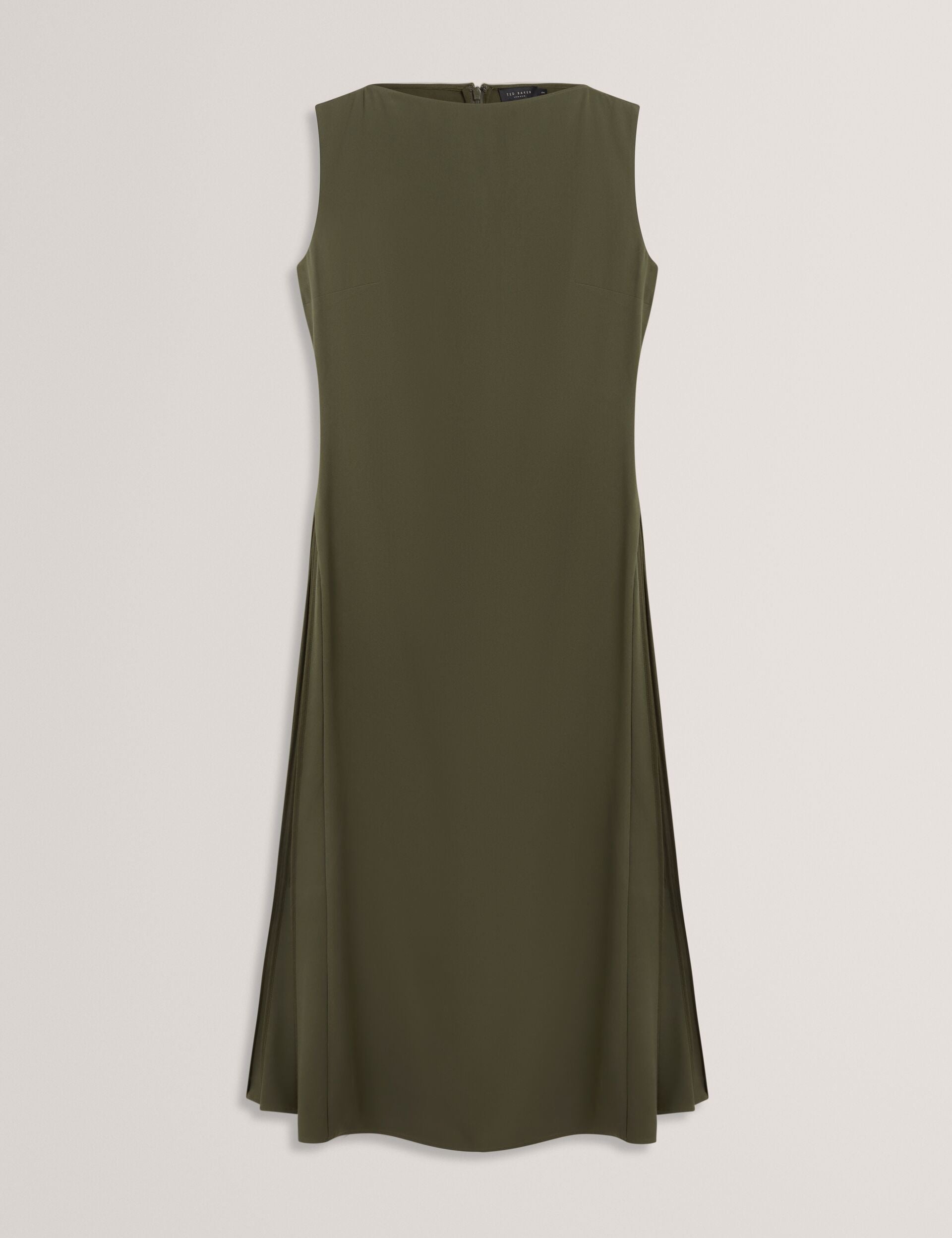 ted baker green pleated dress Ted Baker Sasski Cold Shoulder Pleated Dress, Dark Green